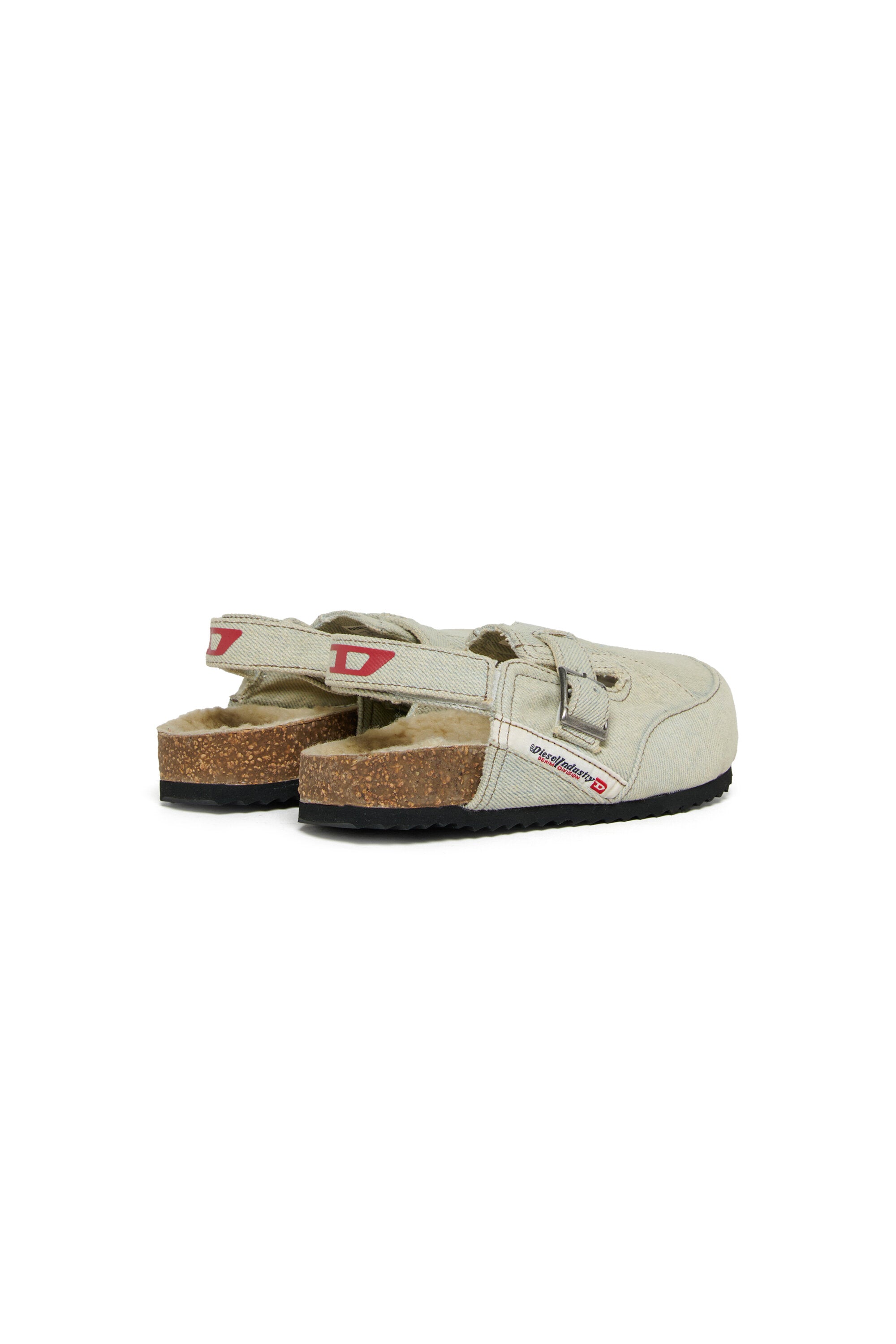 D-Woodstock sandals in used-effect denim