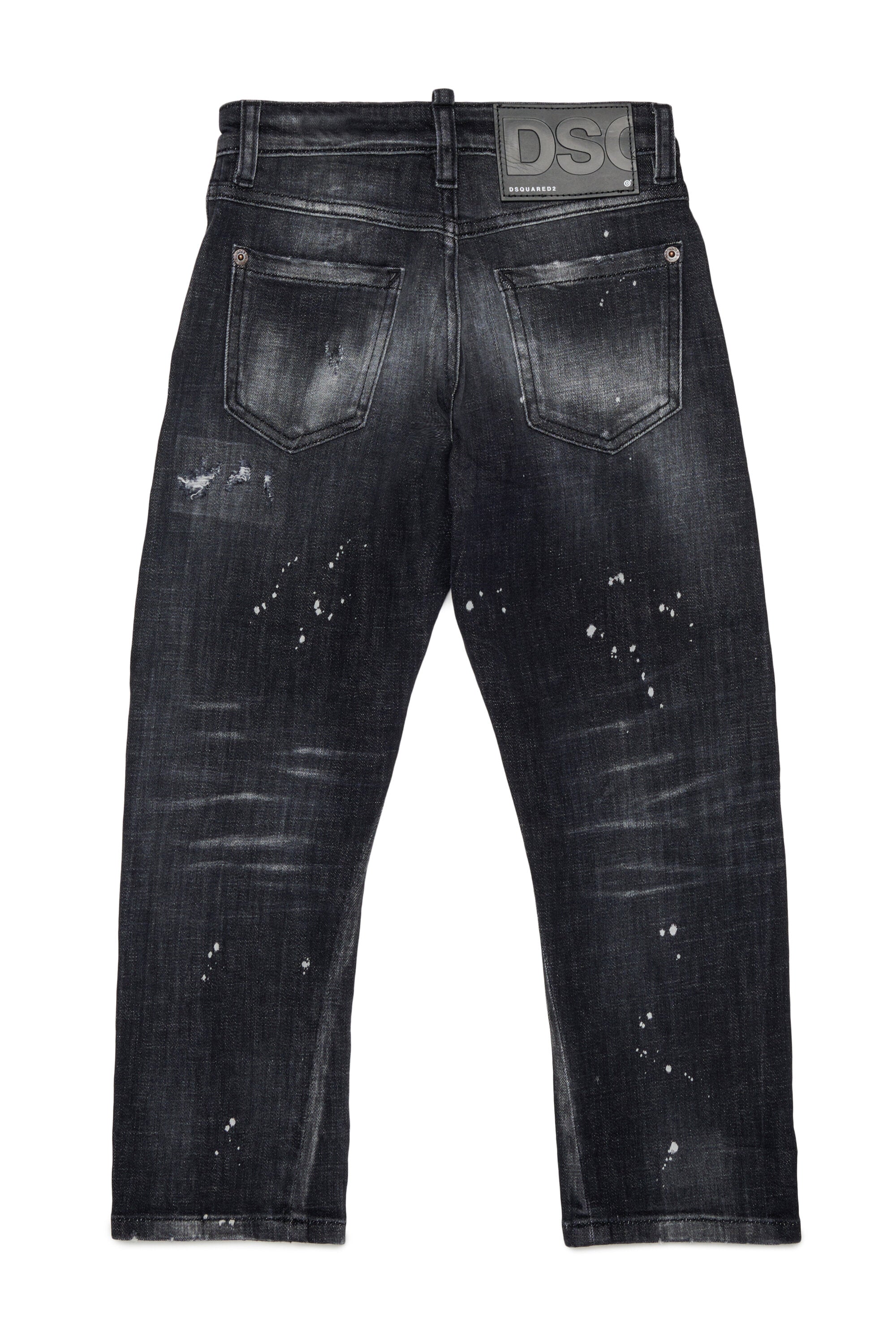Regular jeans in black wash with a used effect