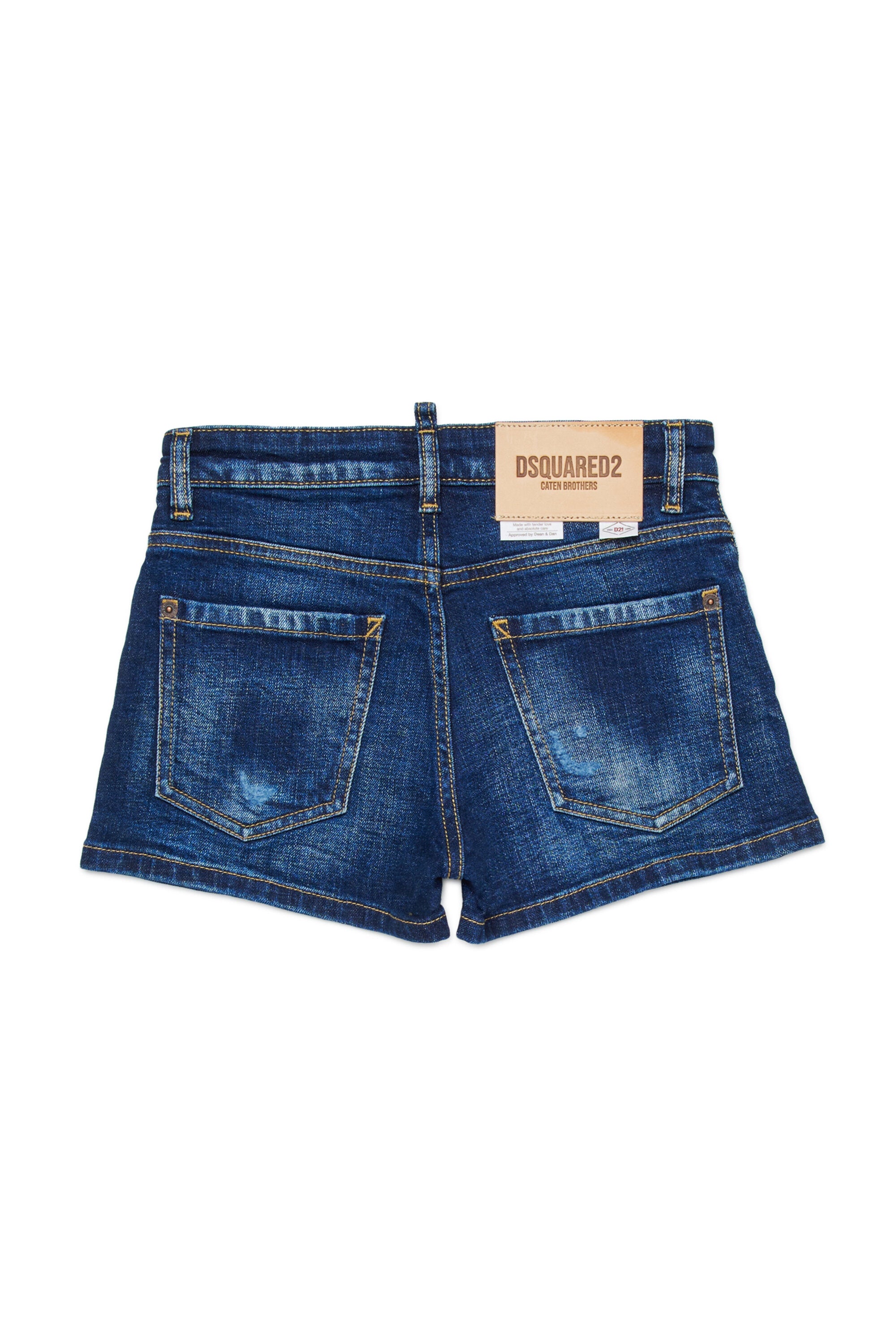 Dark blue denim shorts