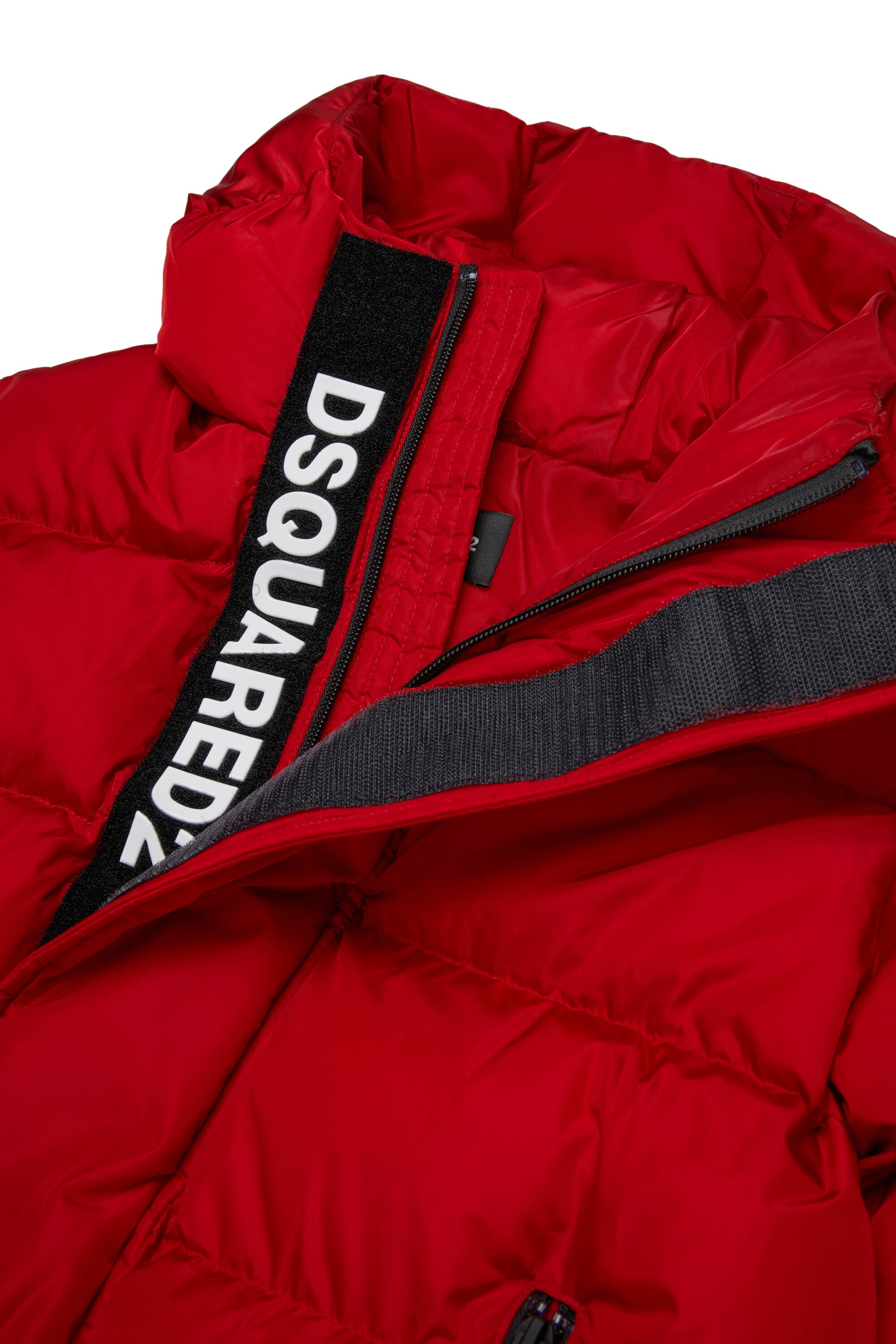 Short padded jacket with hood and DSQUARED2 logo