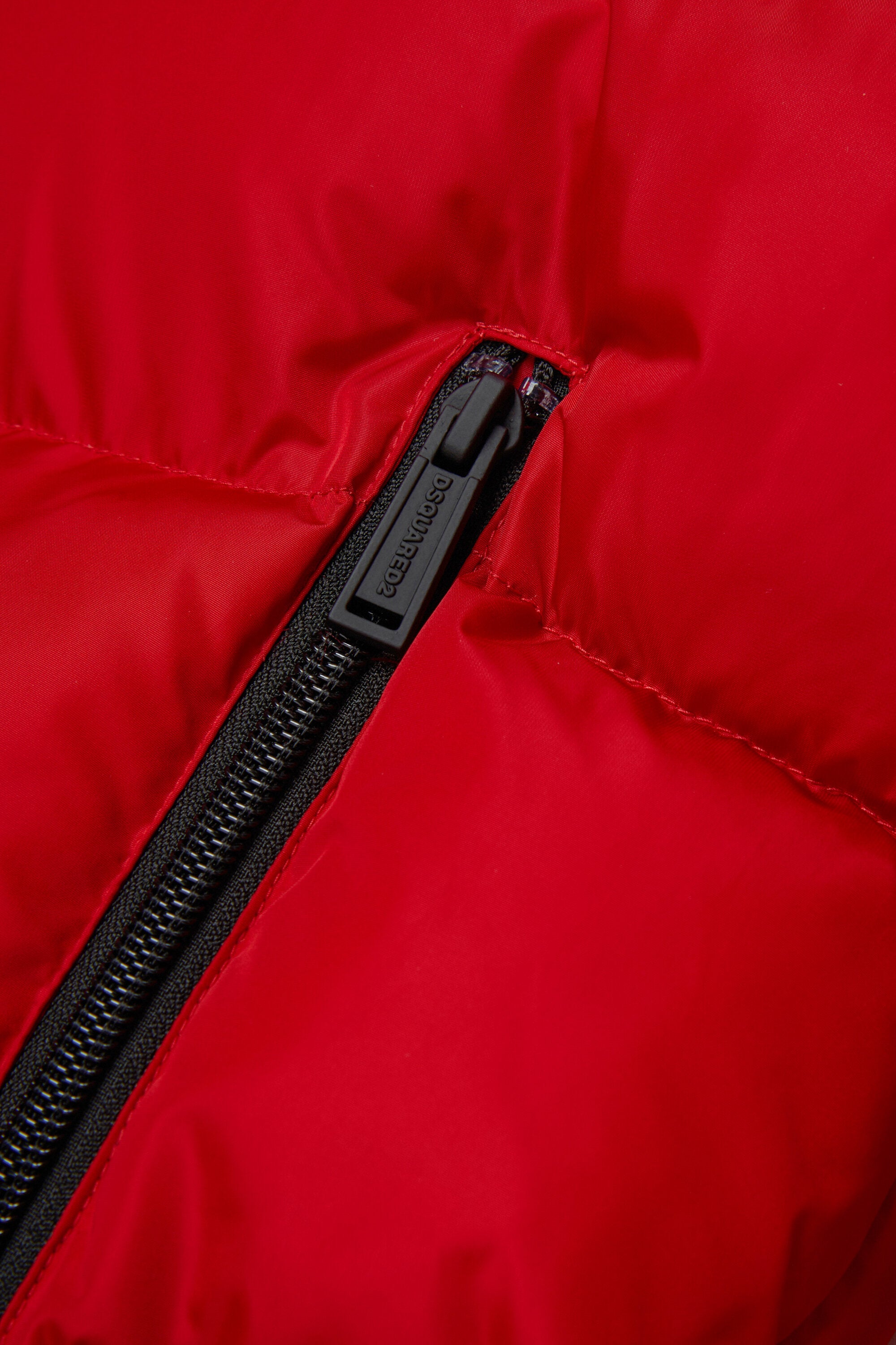 Short padded jacket with hood and DSQUARED2 logo