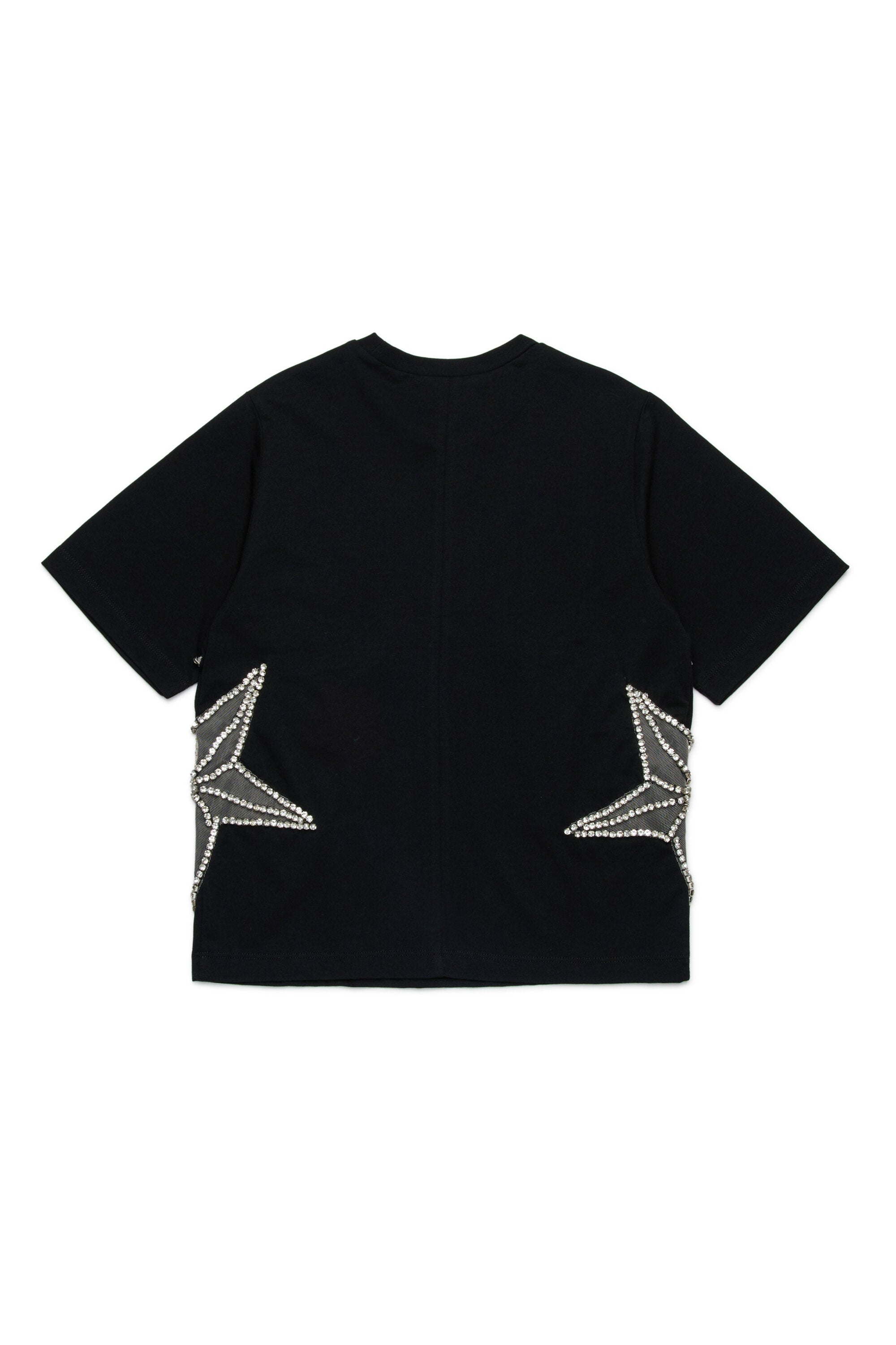 T-shirt with mesh and crystals stars