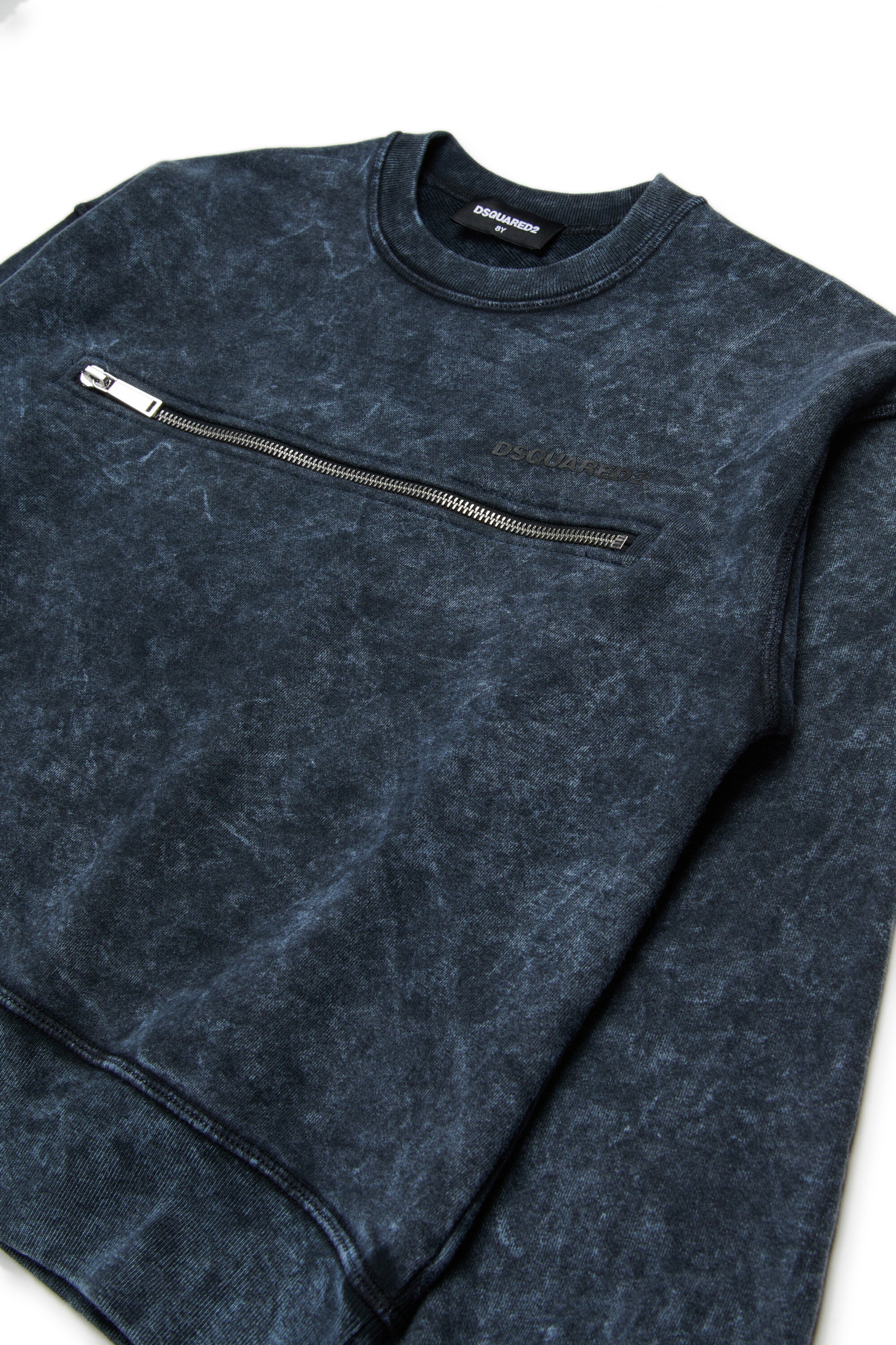 Marbled-effect crew-neck sweatshirt