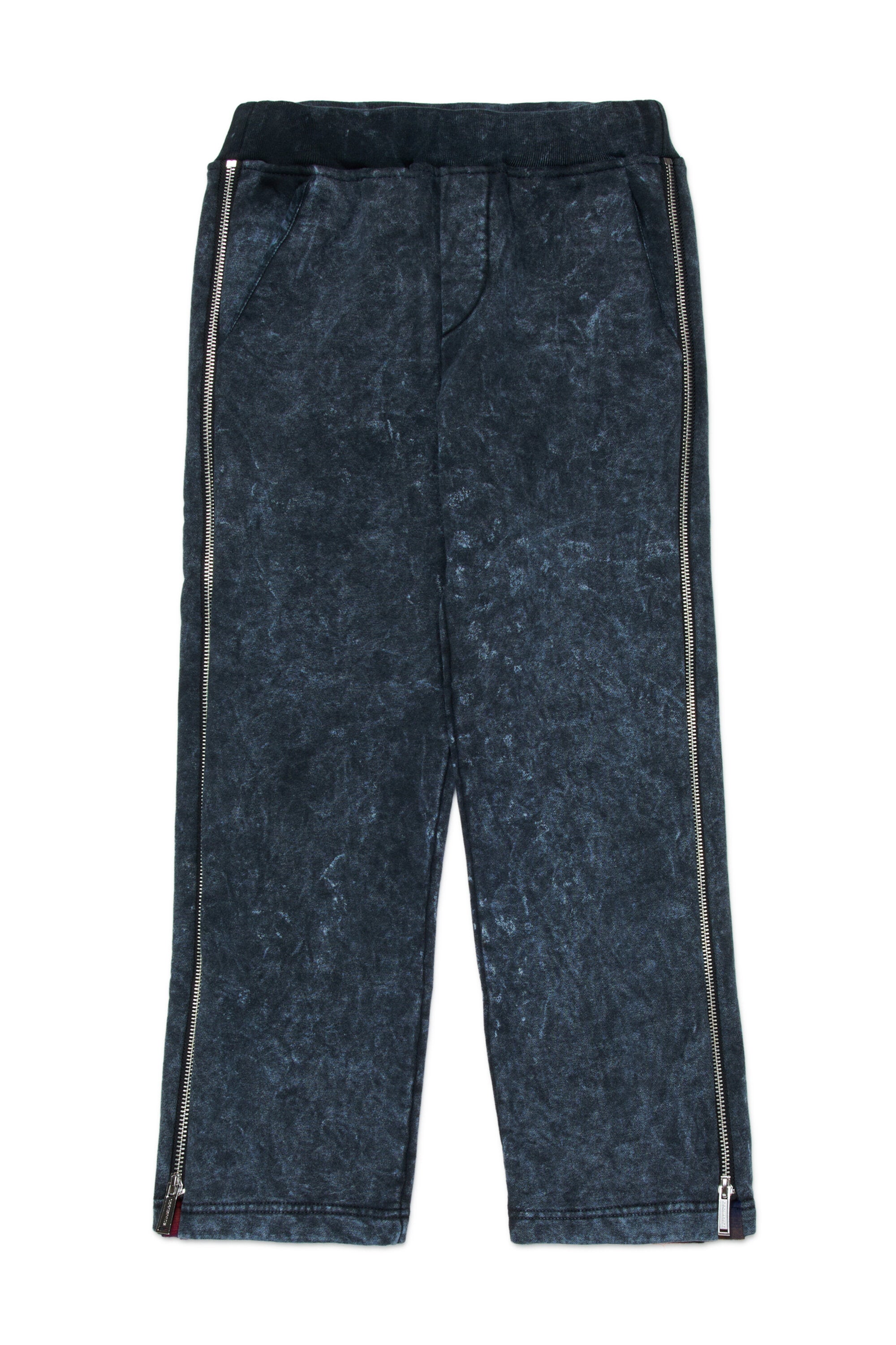 Marbled-effect fleece pants