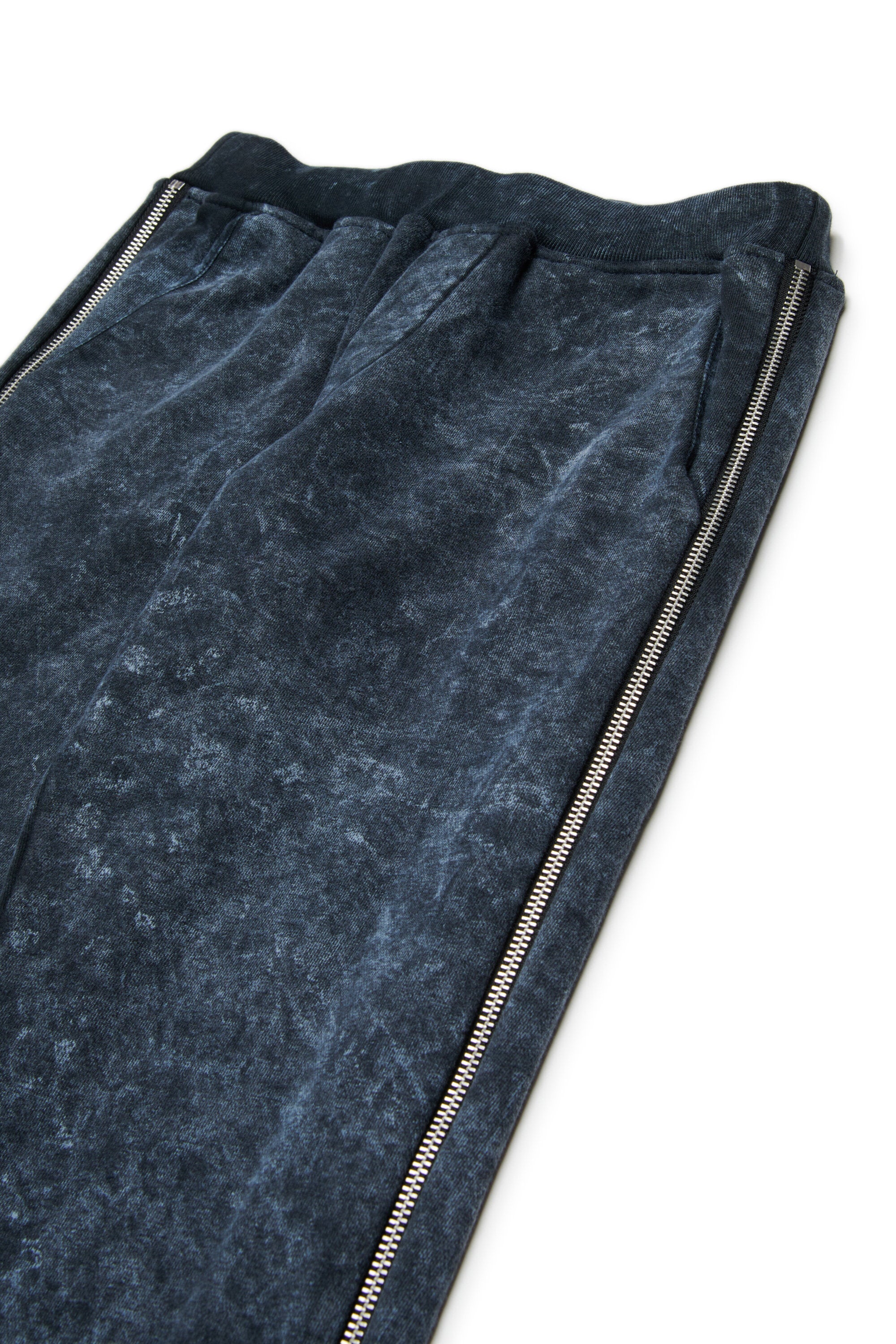 Marbled-effect fleece pants