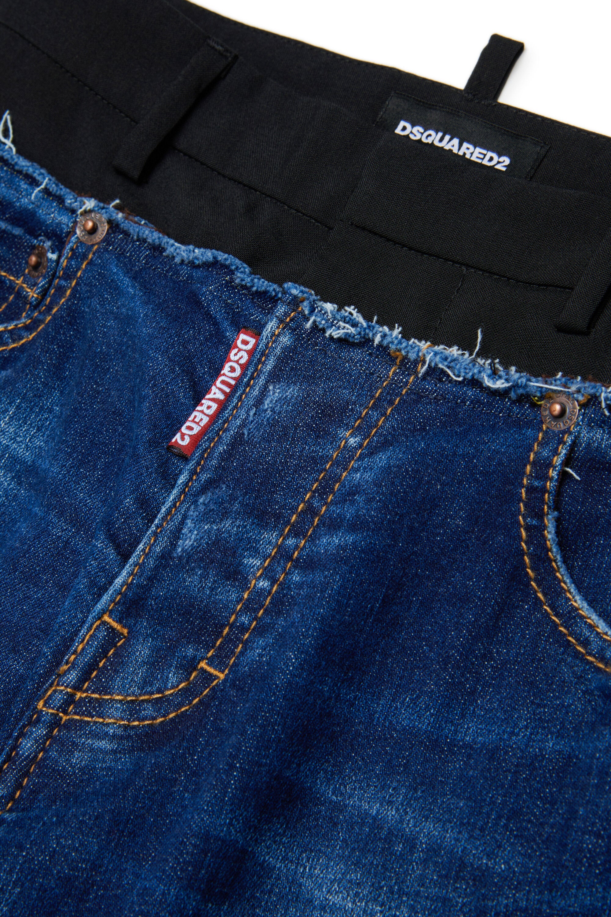 Regular double-fabric jeans