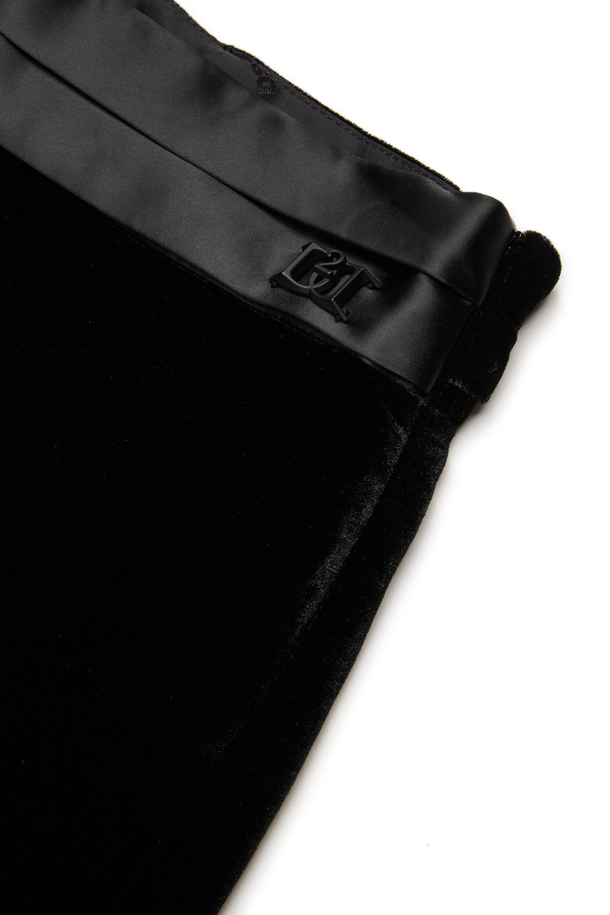 Formal velvet pants with D2 plaque