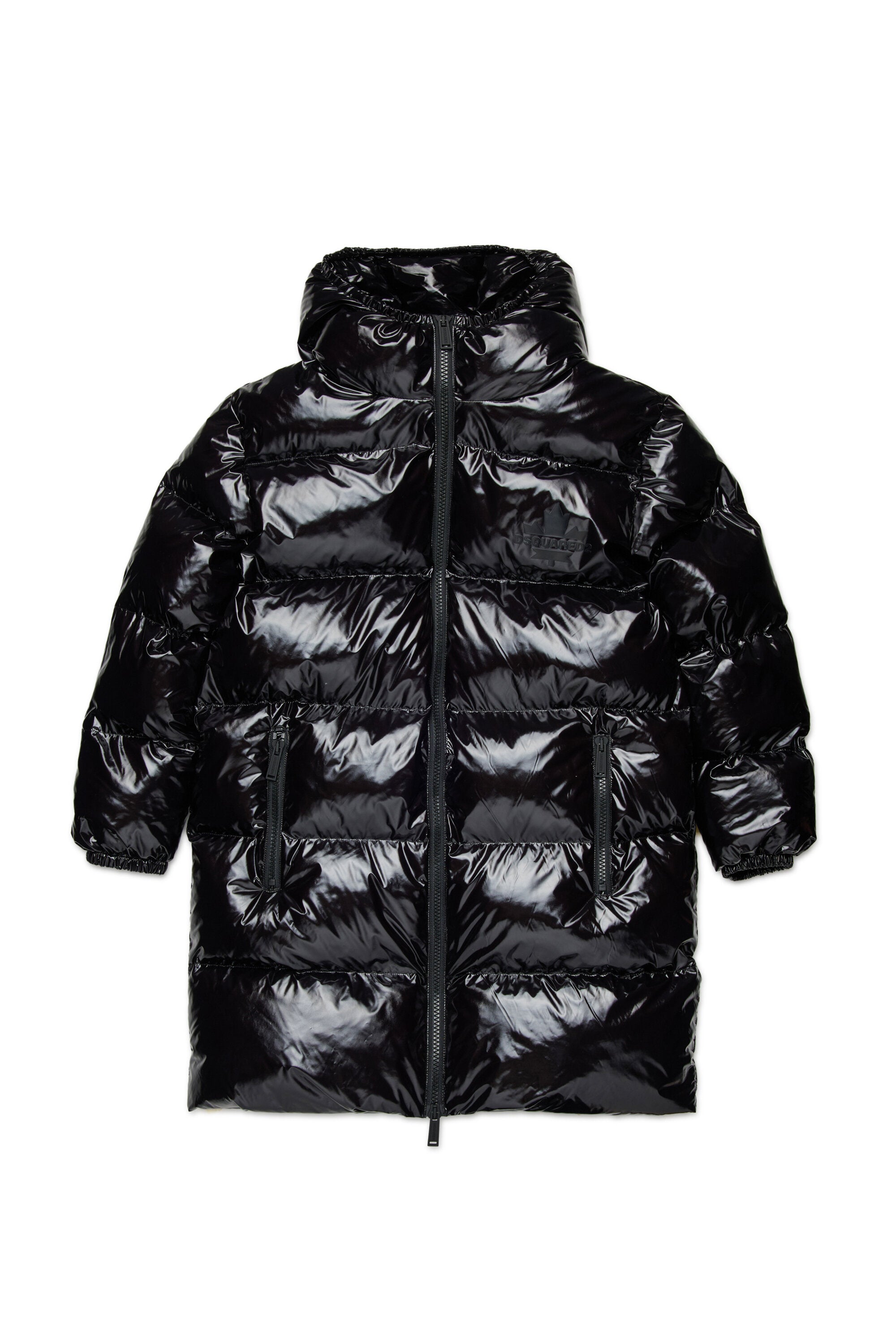 メープルリーフロゴ入りロングパデッドジャケット