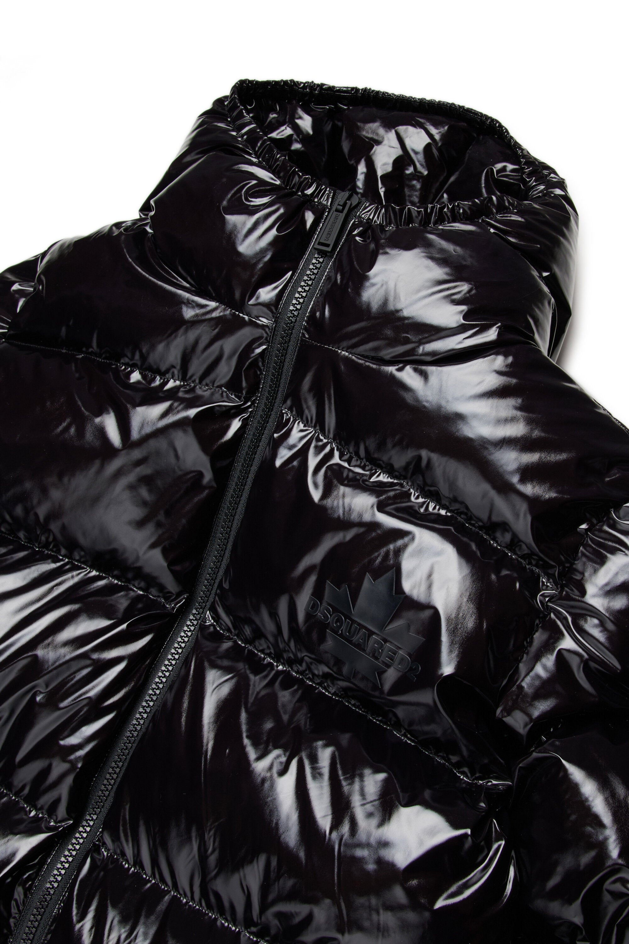 Long padded jacket with logo Maple Leaf