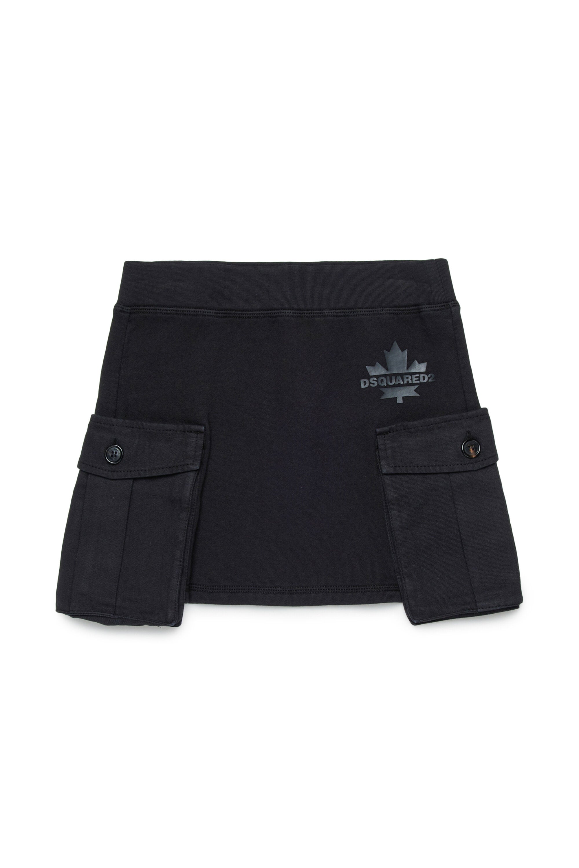 大きなポケット付きのフリース・ミニスカート