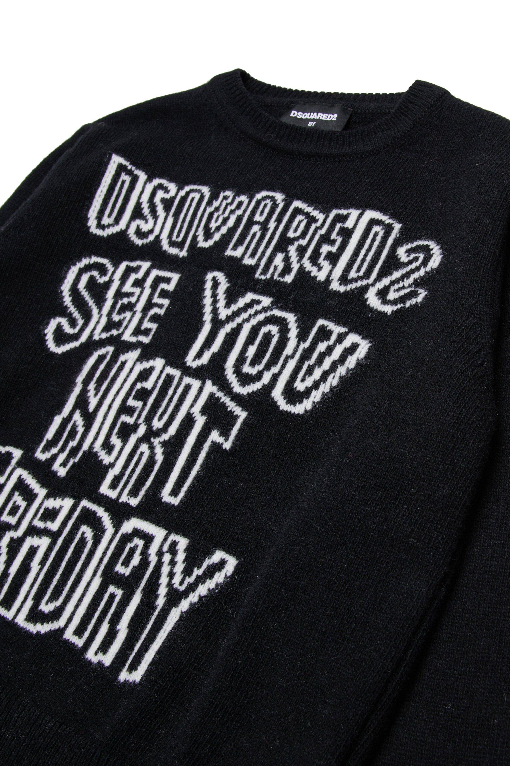 レタリング入りウール混プルオーバー