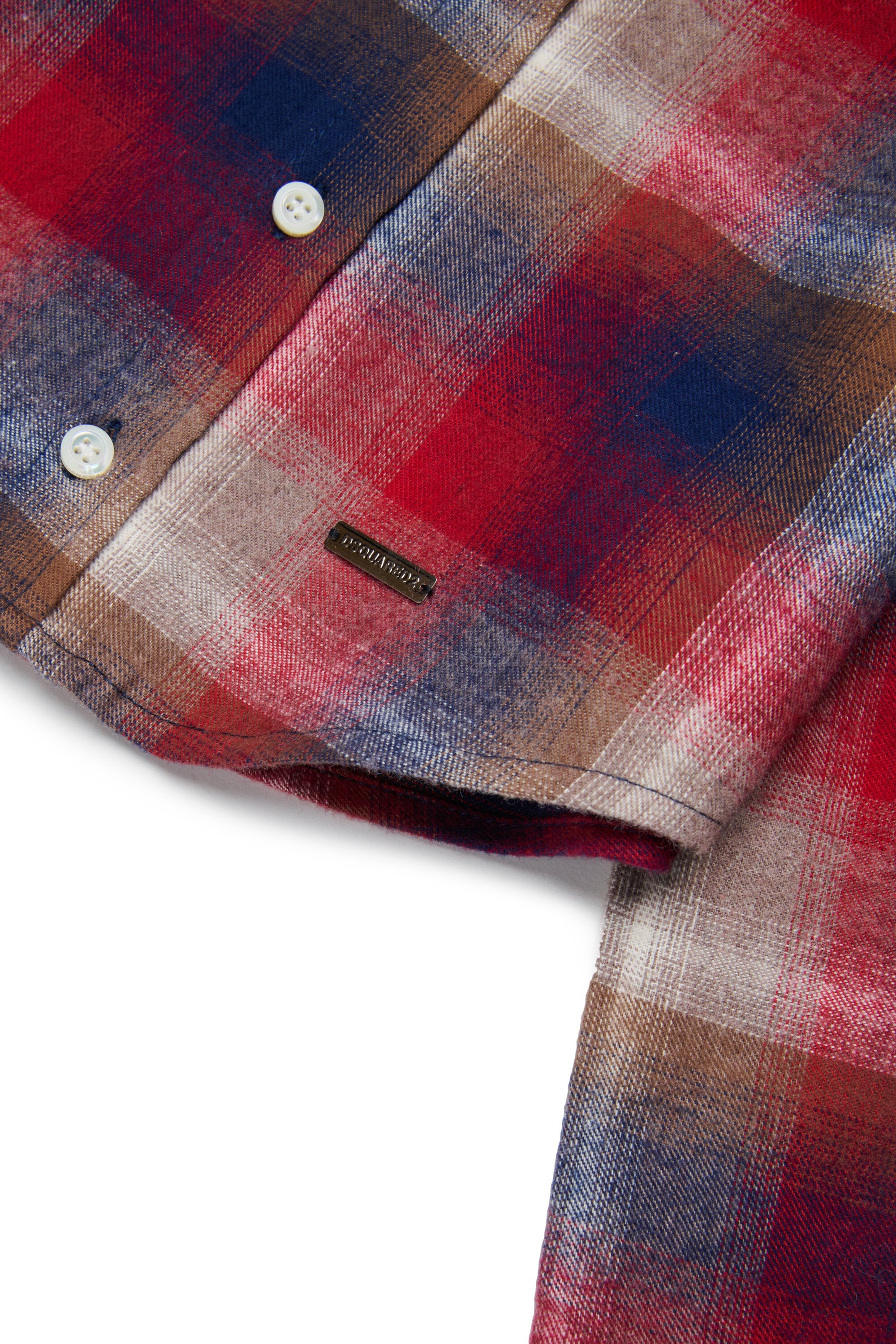 Cropped flannel plaid shirt