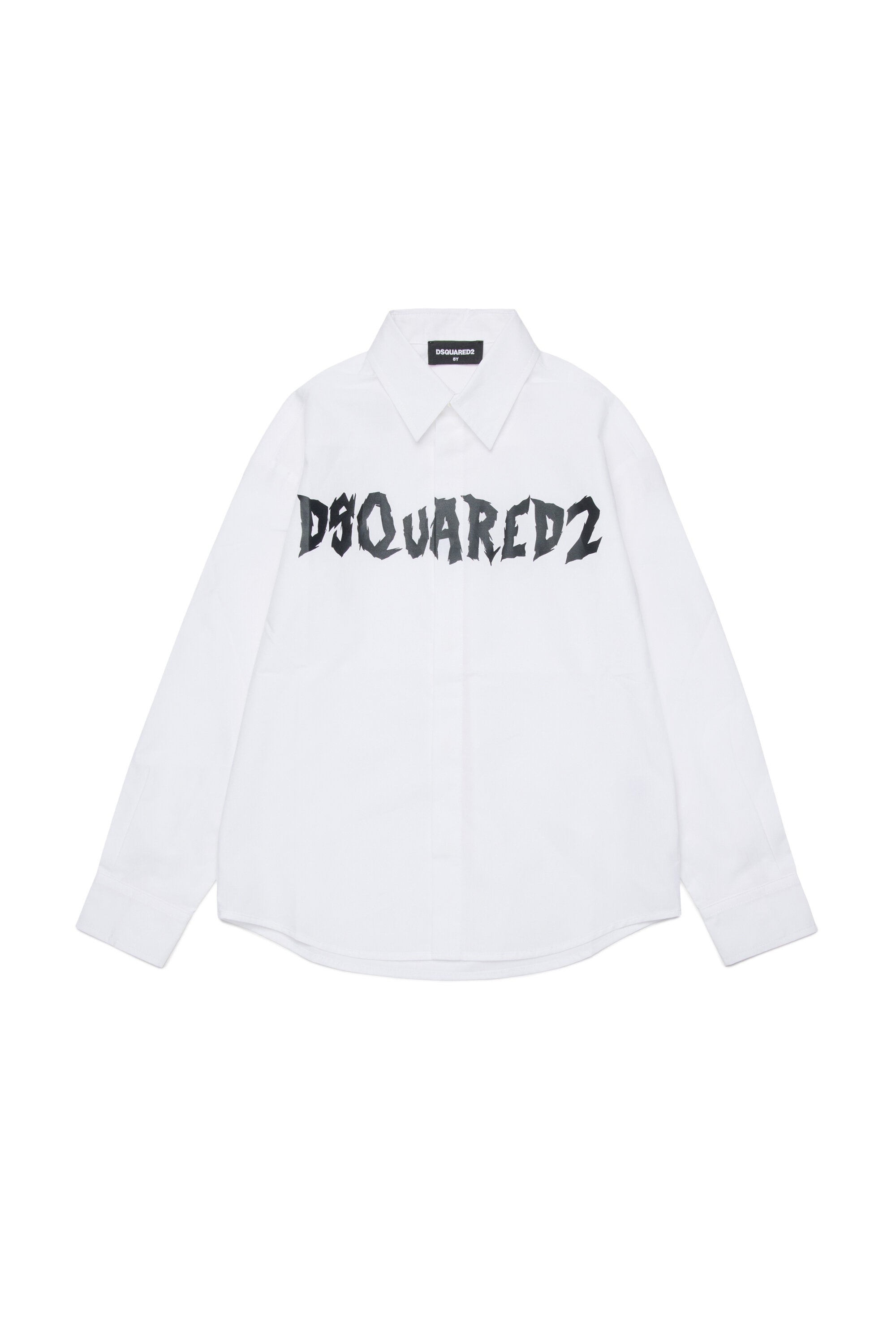 シャイニーロゴ入りポプリンシャツ