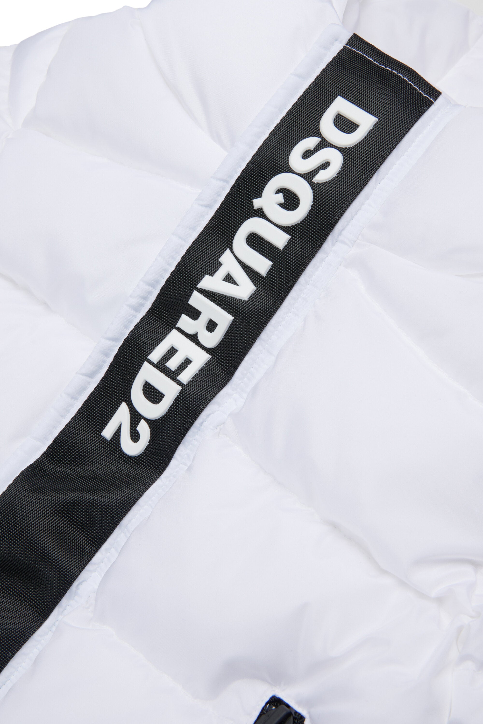 Long padded jacket with logo