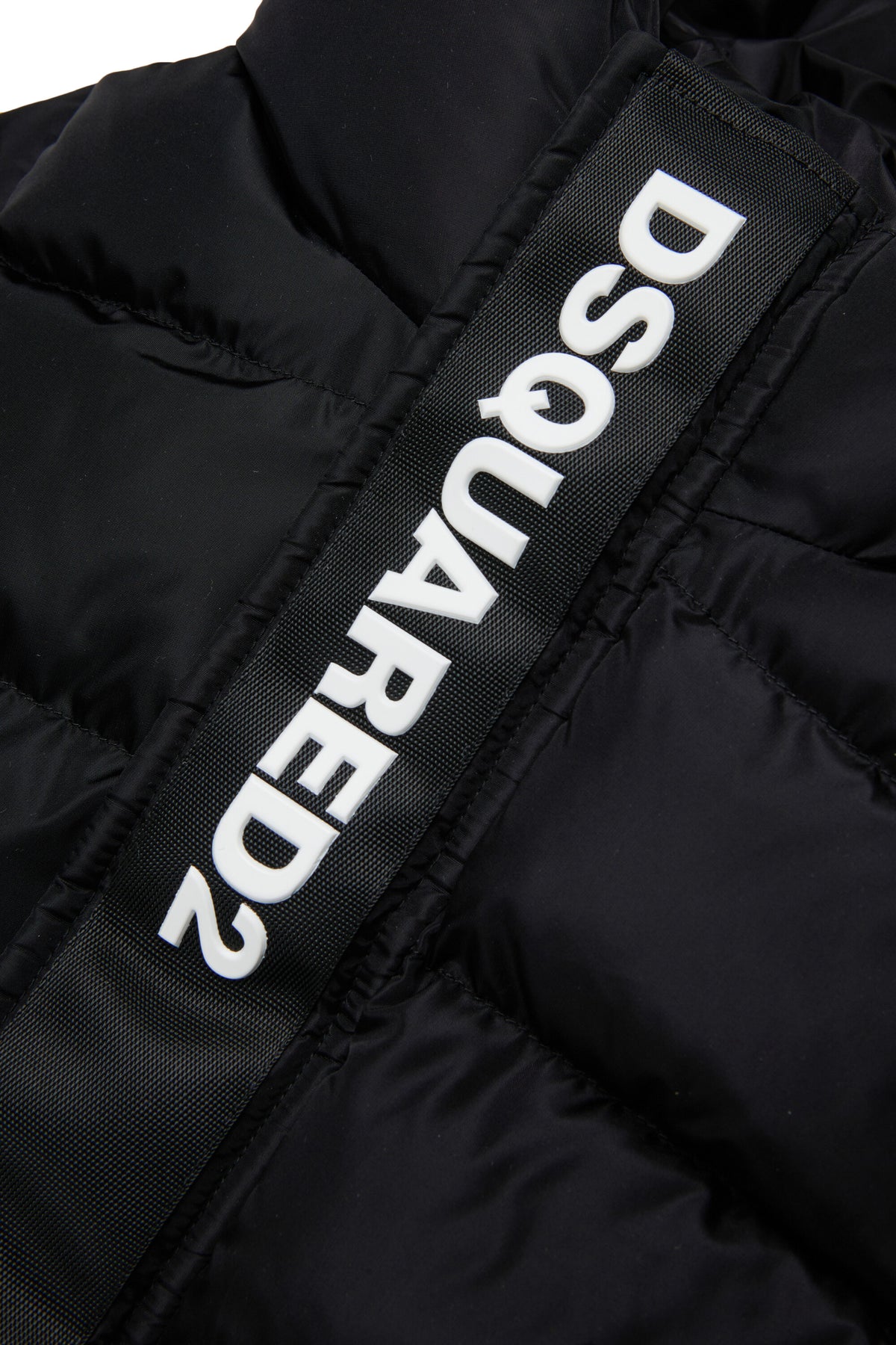 Long padded jacket with logo