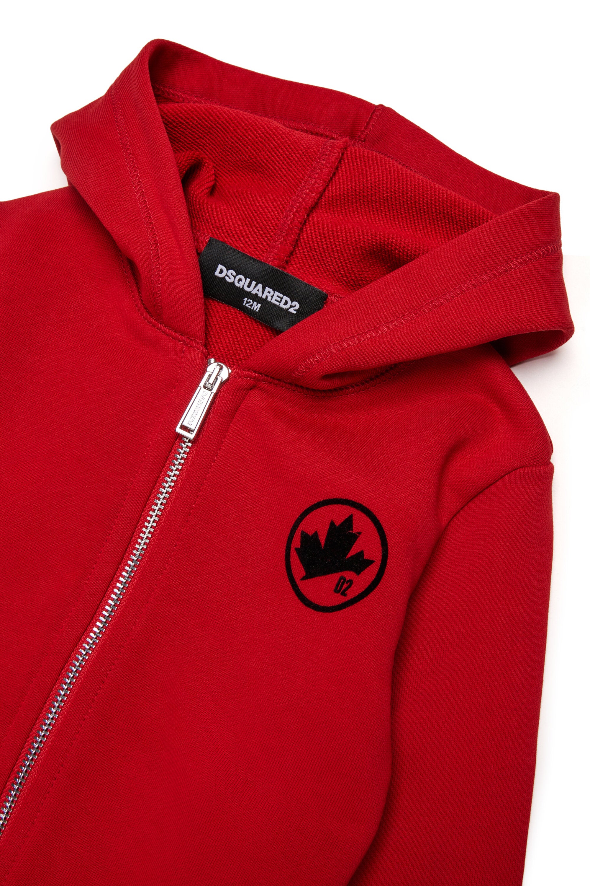 ロゴ入りカーペットステッチ入りフルジップフードスウェットシャツ