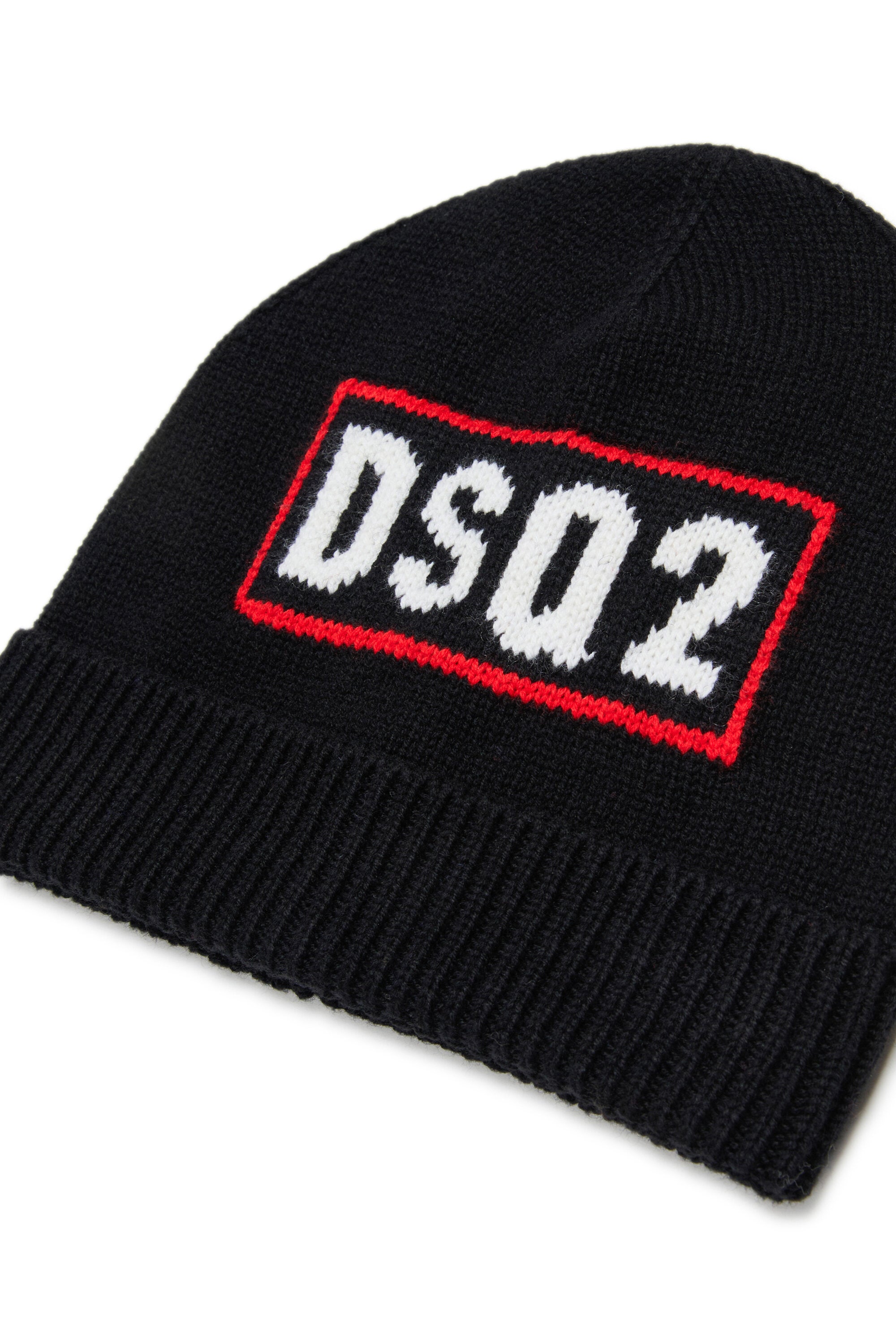 DSQ2ロゴ入りウール混ビーニー