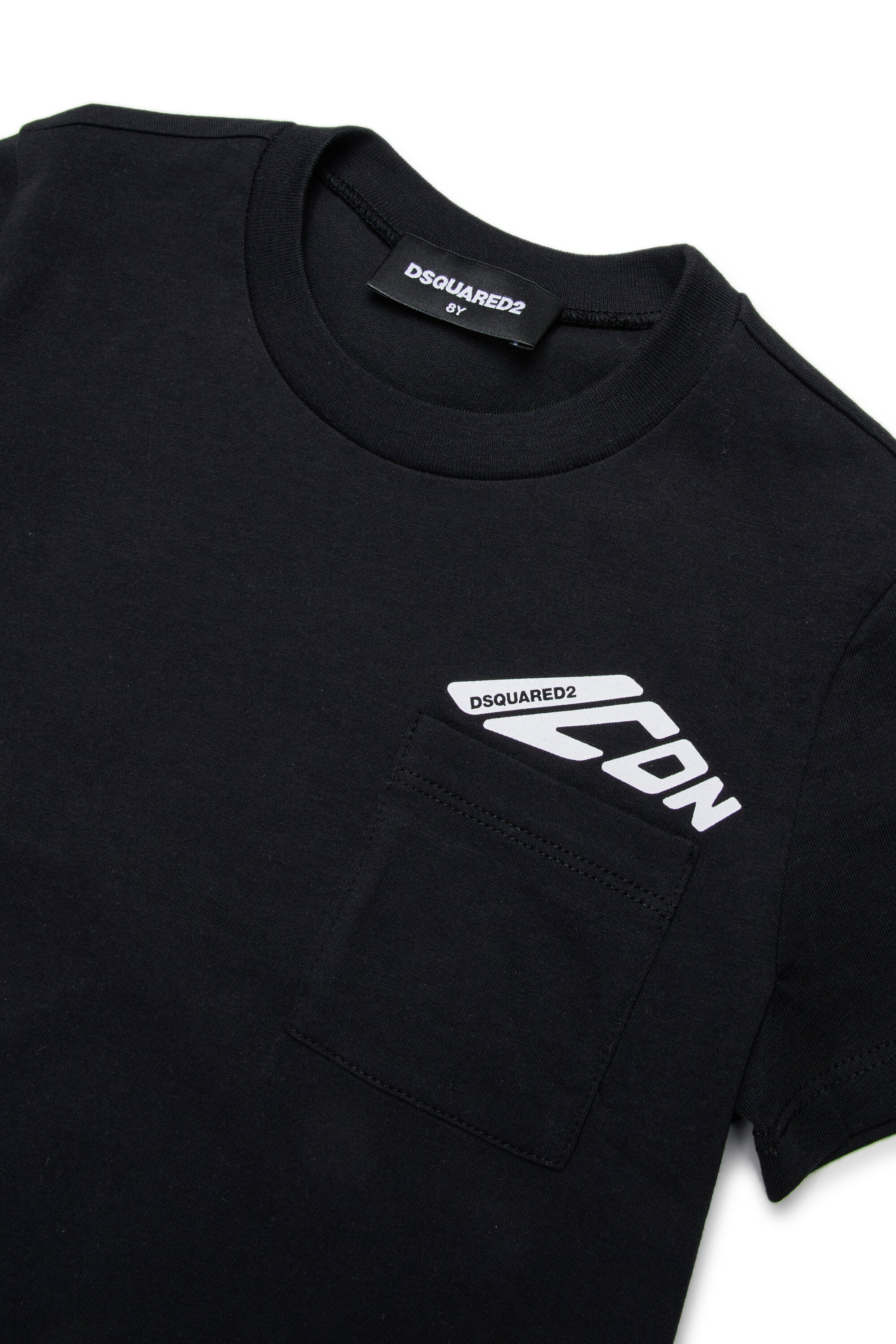 胸ポケット付きクロップド丈ジャージーTシャツ