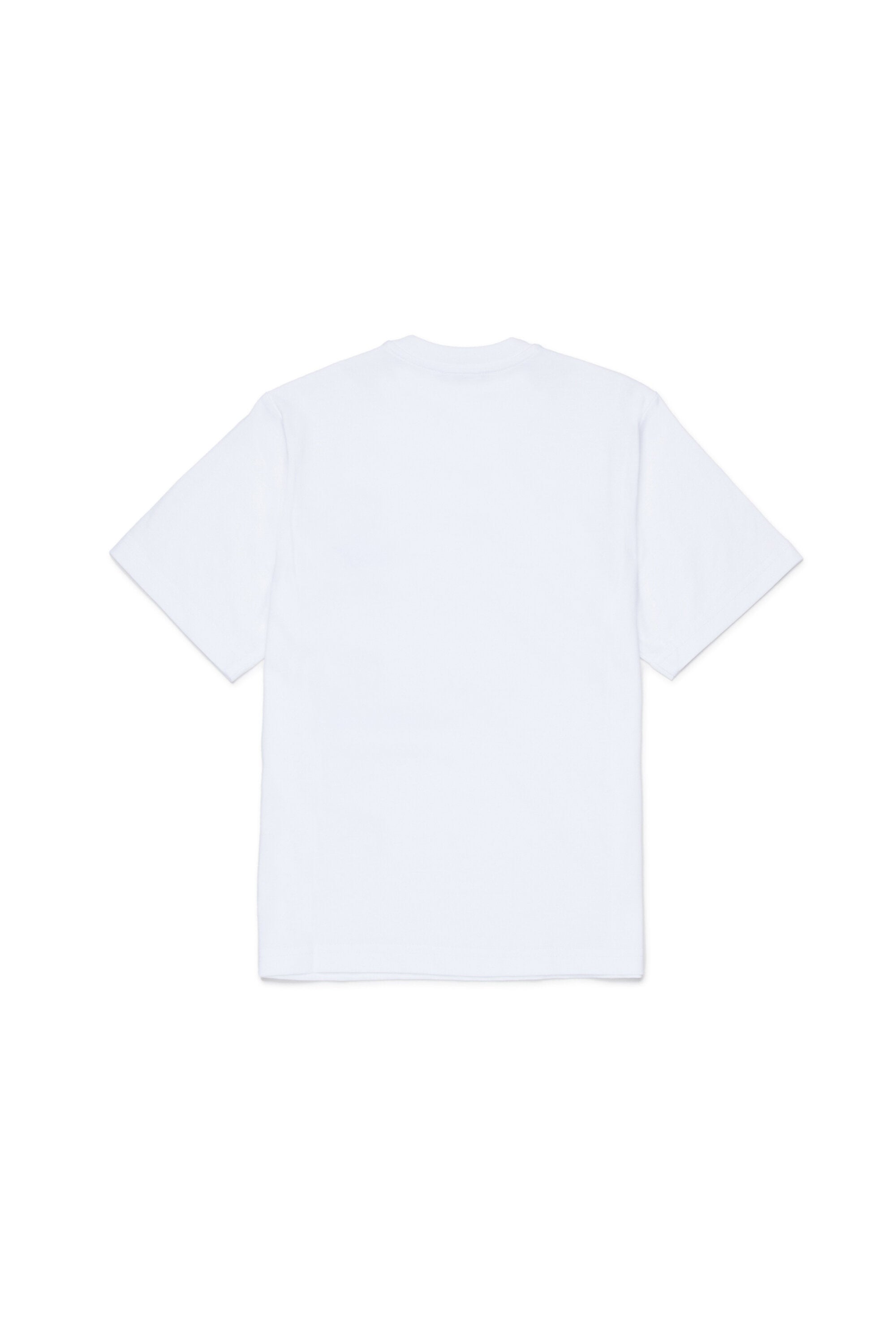 T-shirt with logo and patch applications