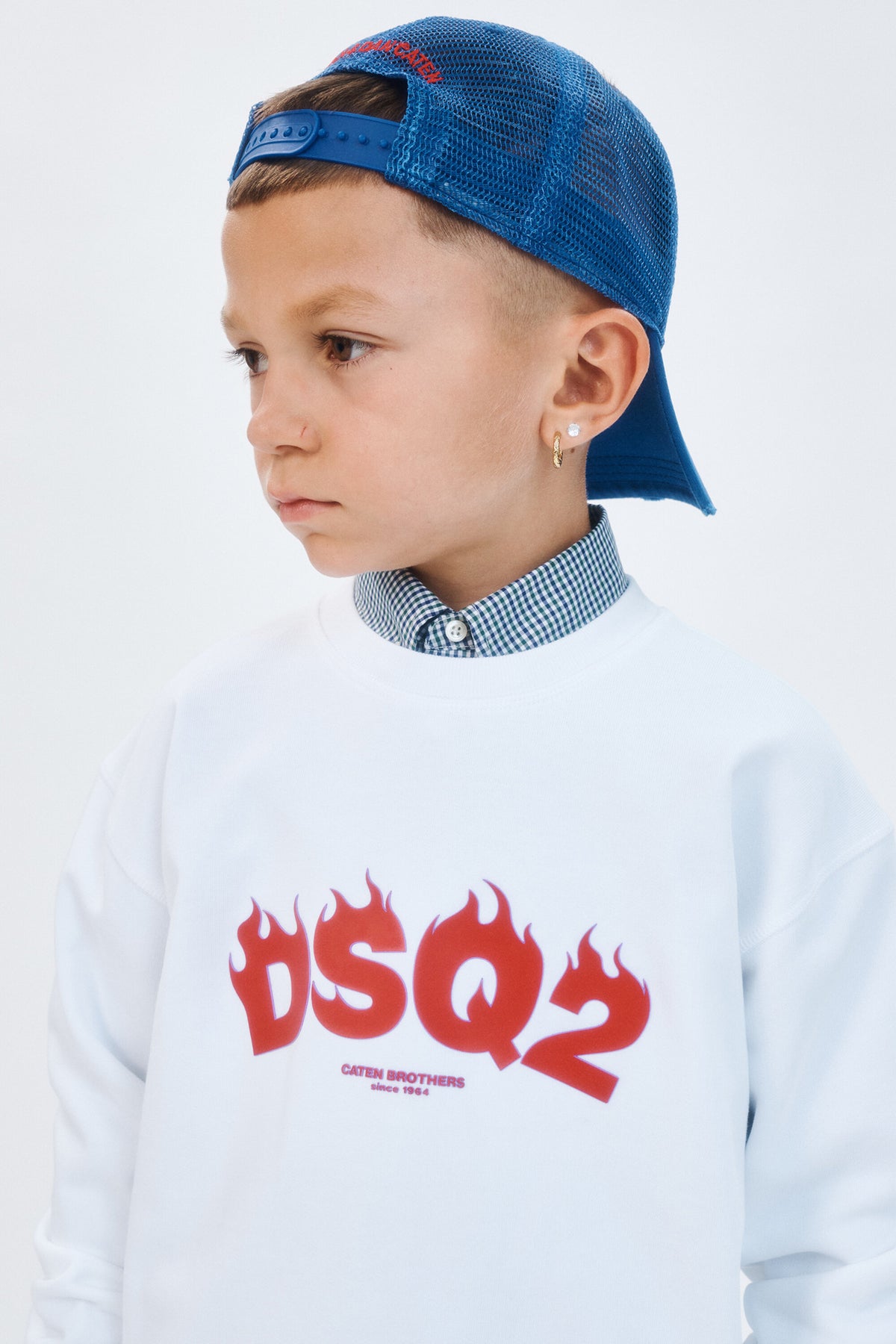 DSQ2ロゴ入りクルーネックスウェット