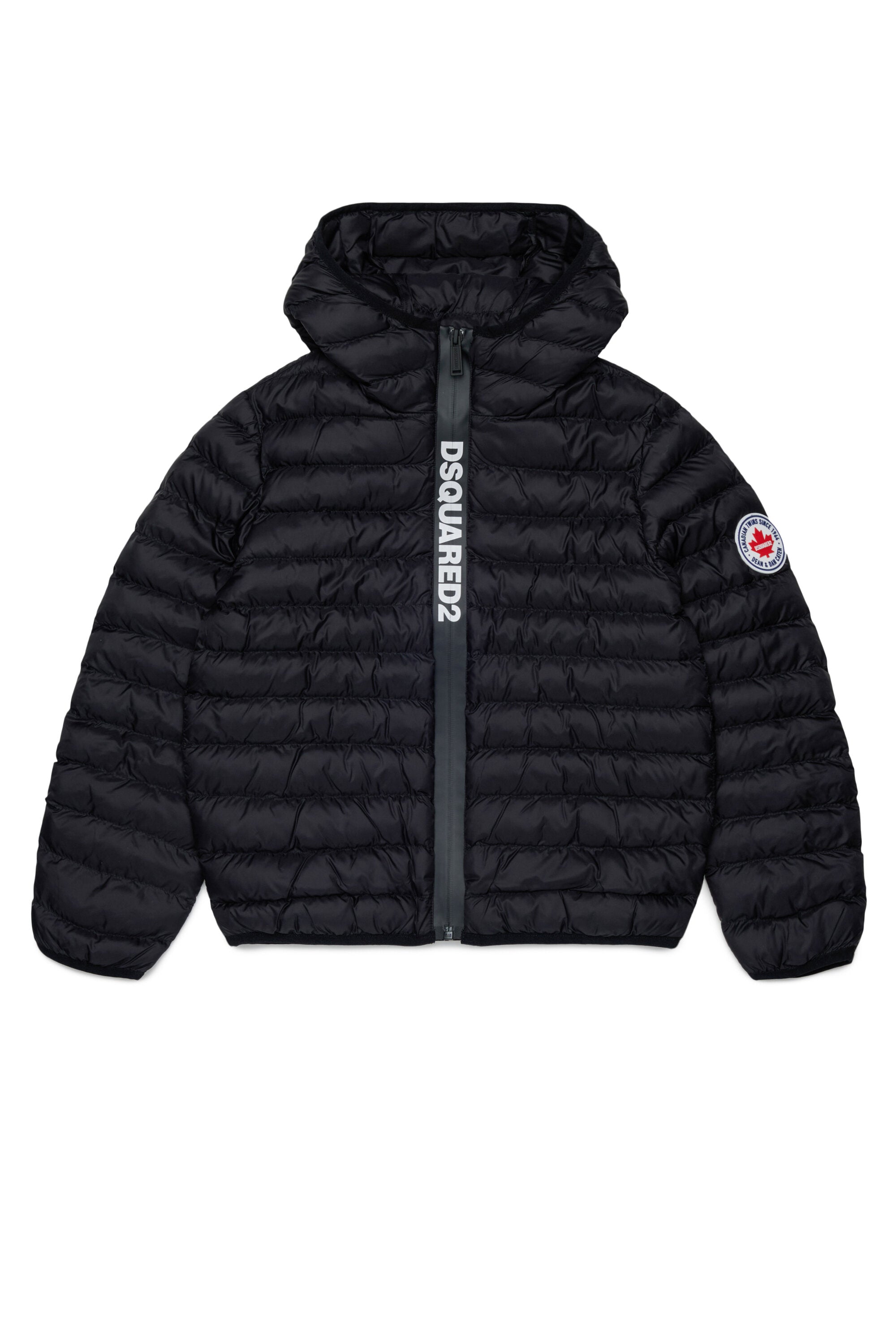 Padded jacket with printed logo
