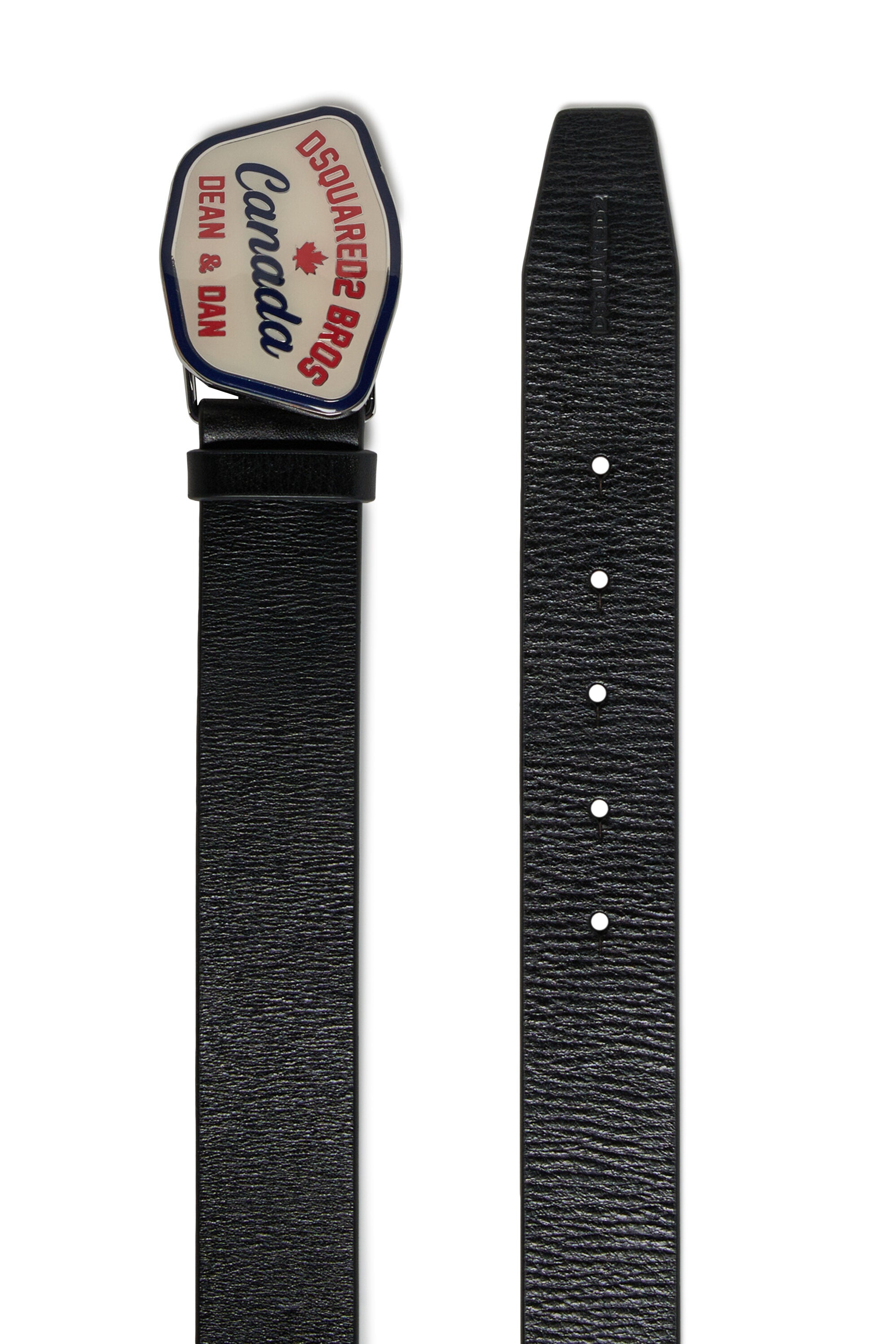 Belt with logo buckle