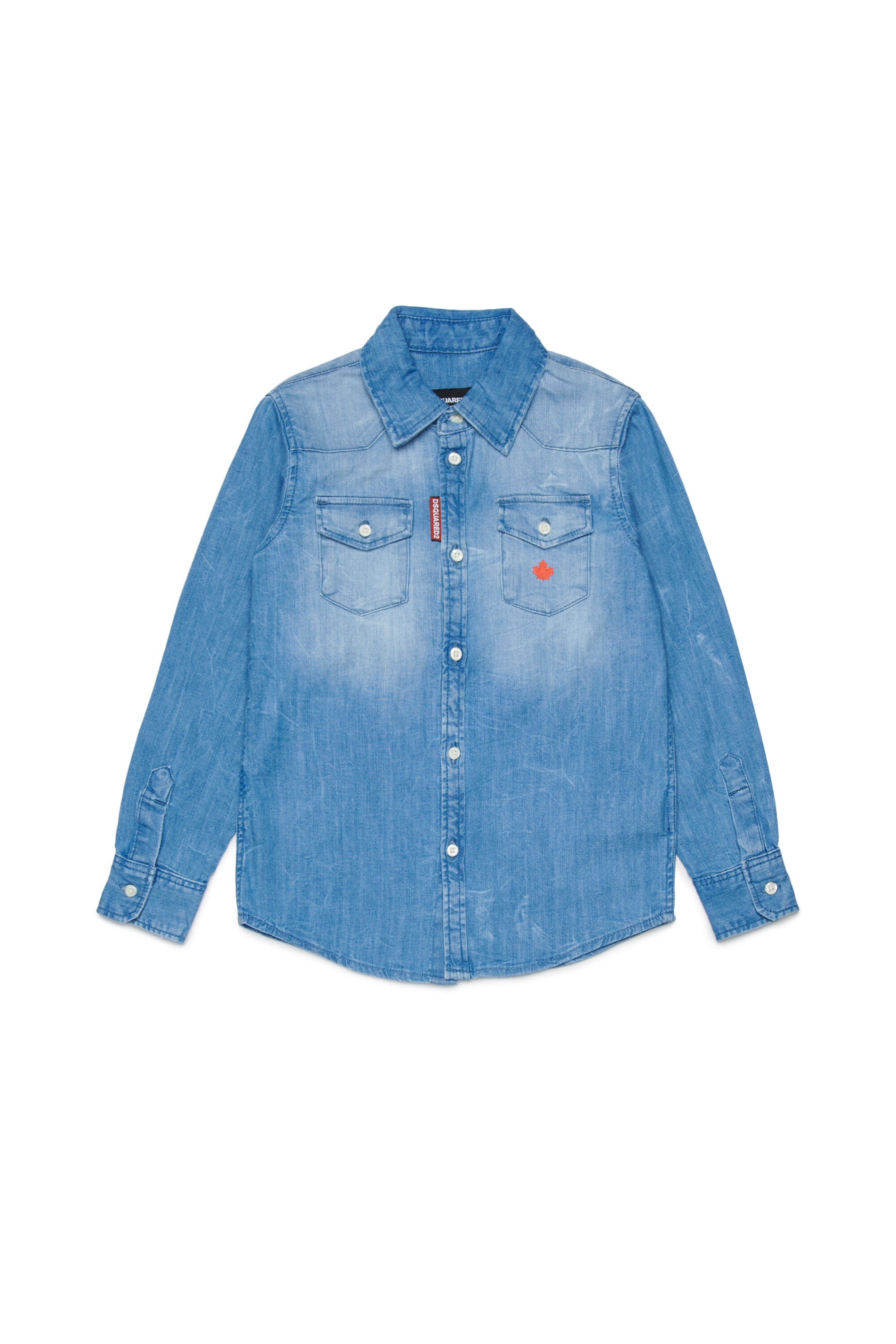 Denim shirt with logo
