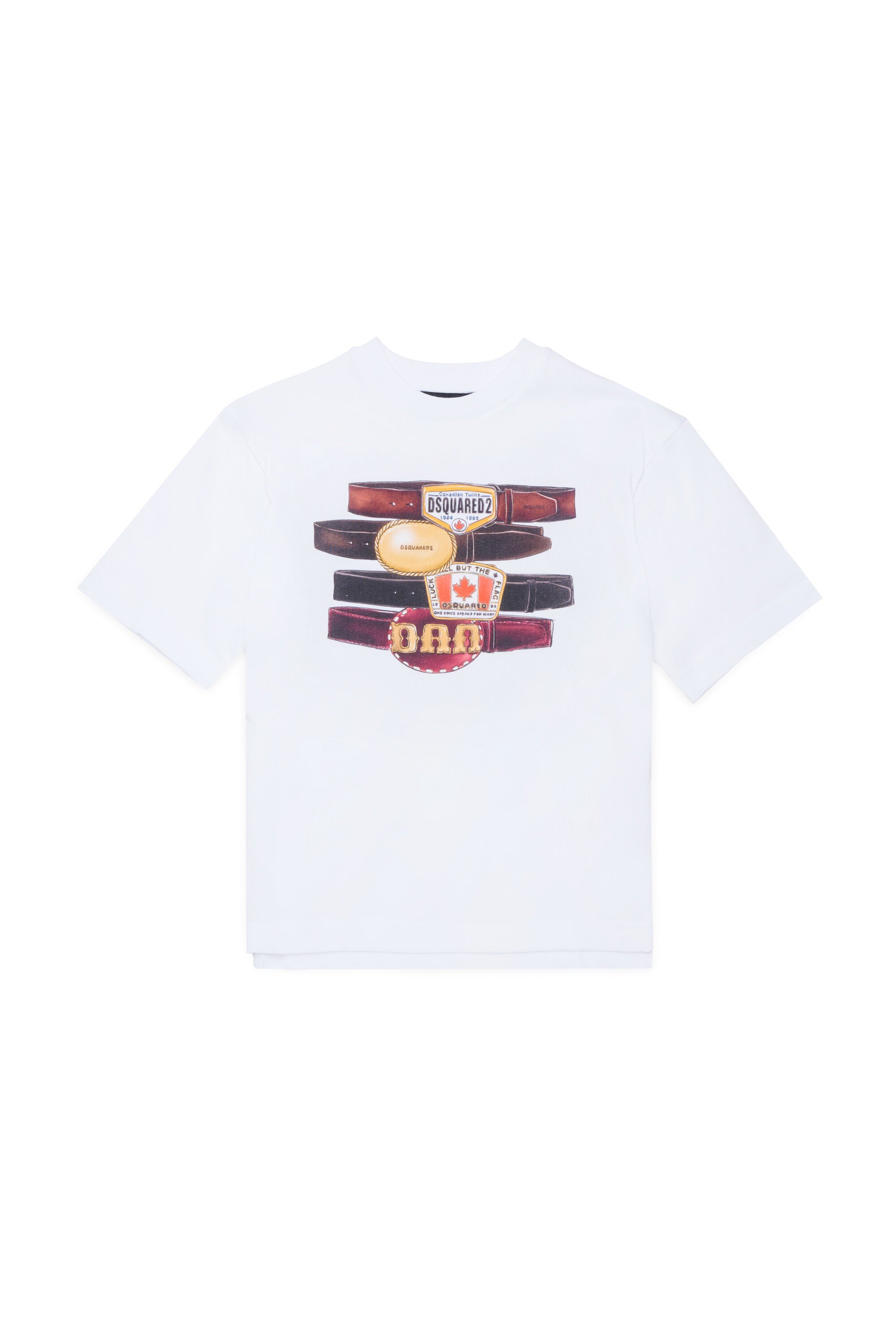 プリントとロゴ入りTシャツ
