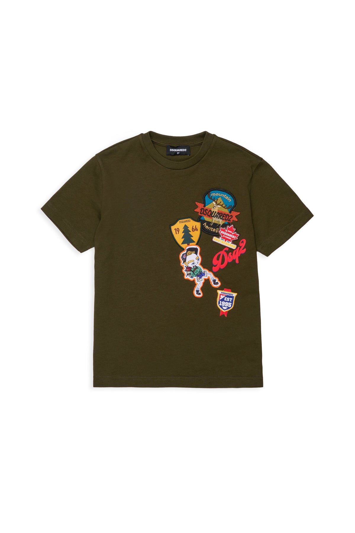 T-shirt with logo and applied patch