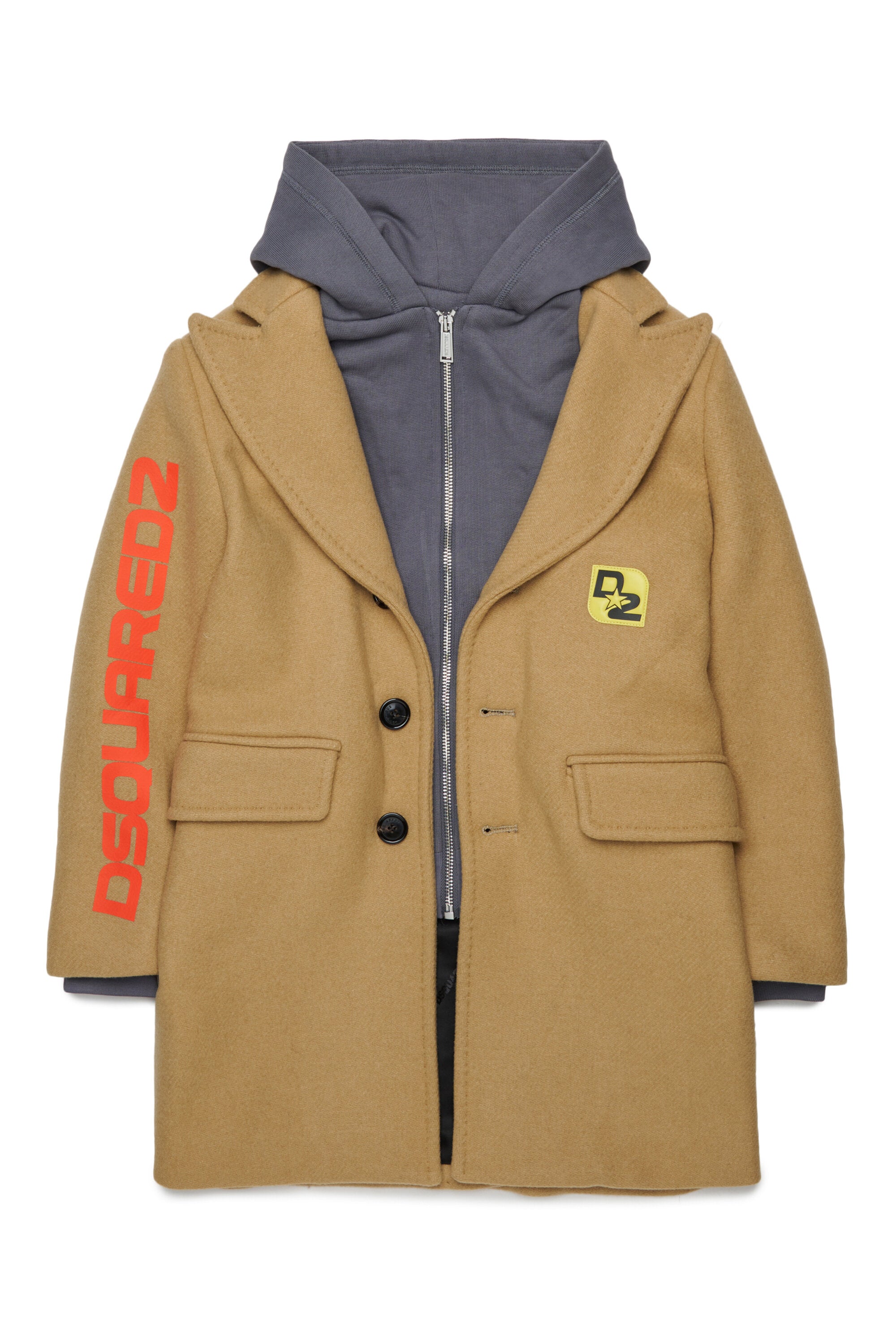 Coat with printed logo