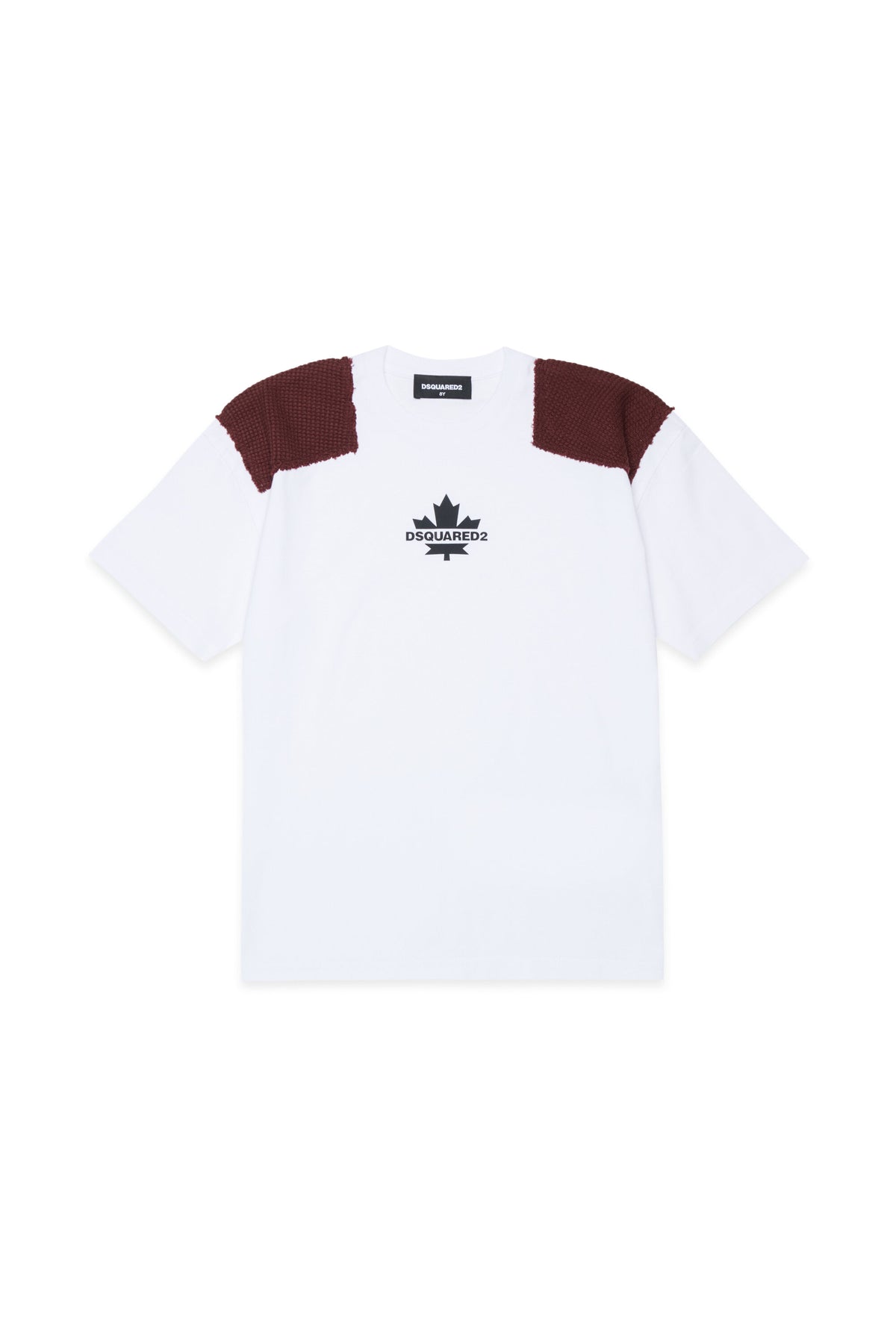 ロゴ付き、コントラストショルダーのTシャツ