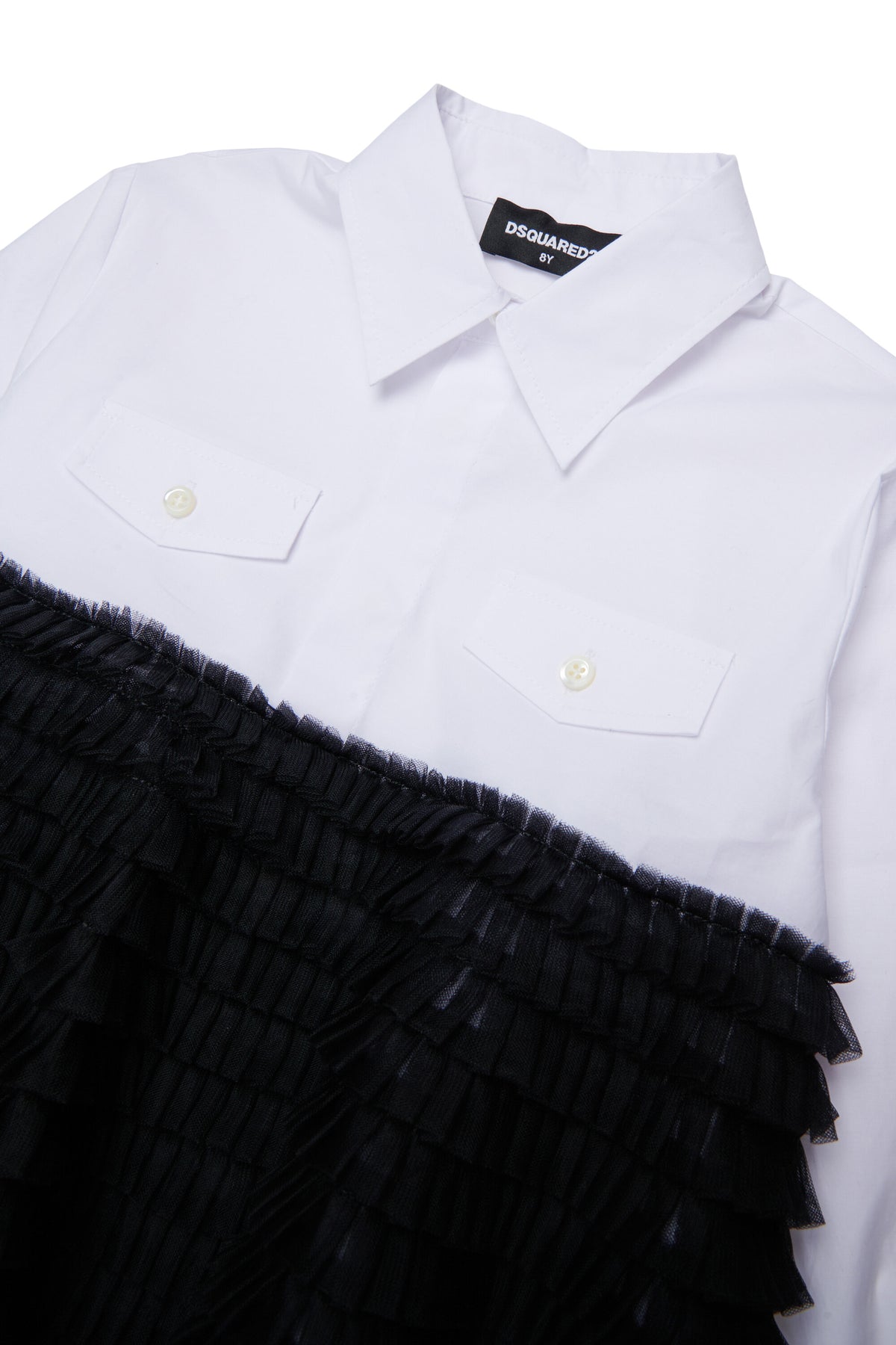 Long-sleeve shirt with ruffles