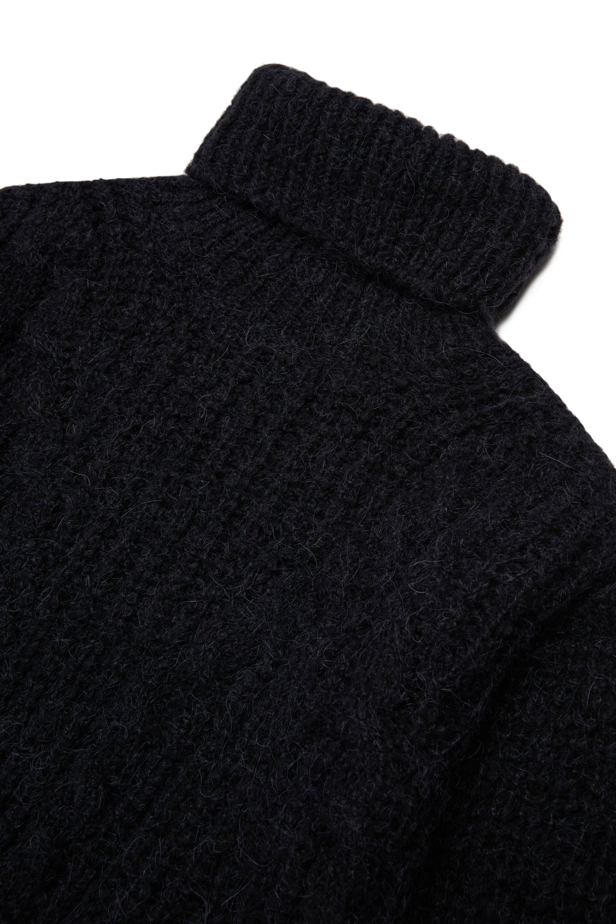 Cable-knit turtleneck with logo