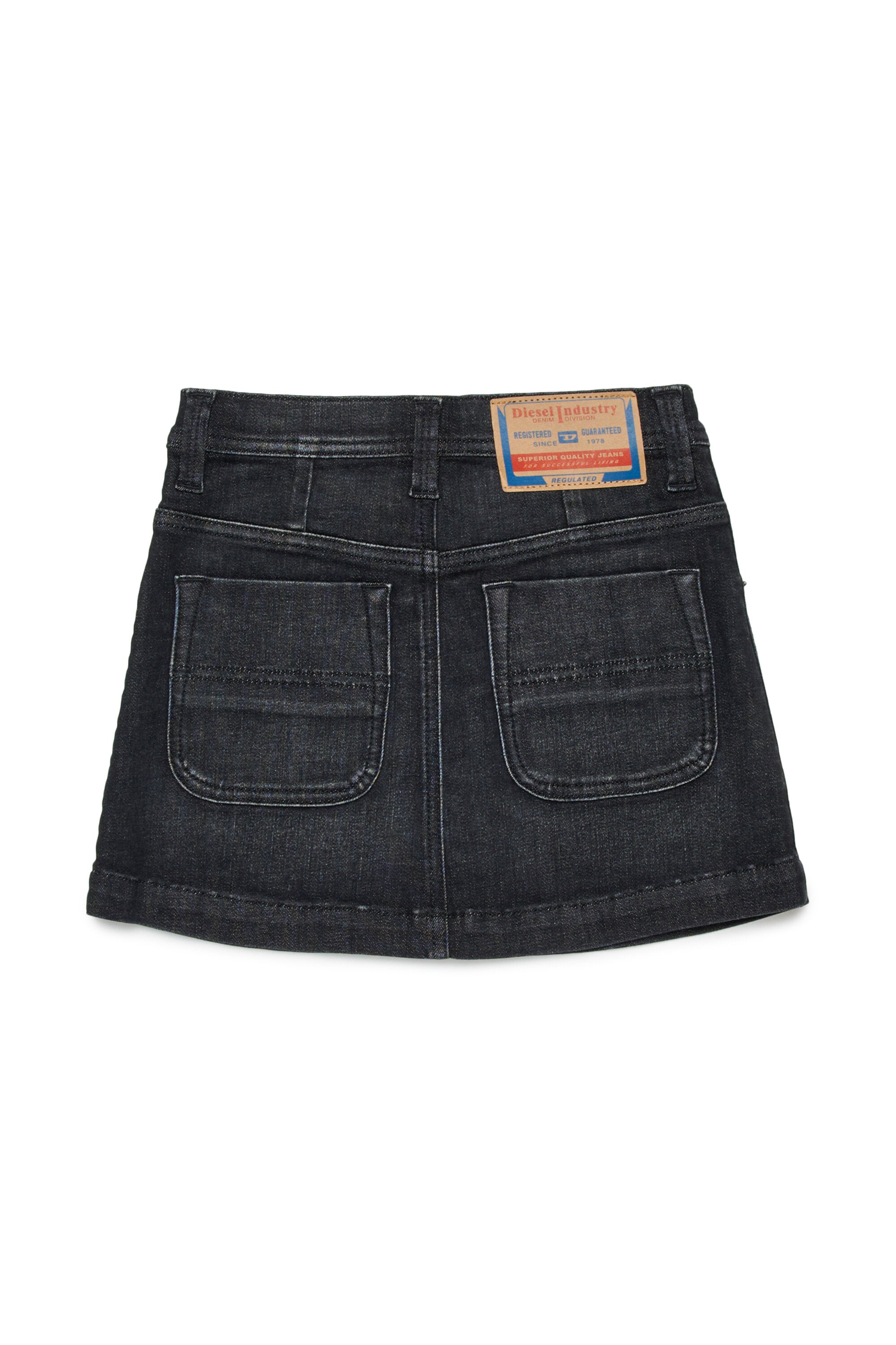 Denim mini skirt with buttons