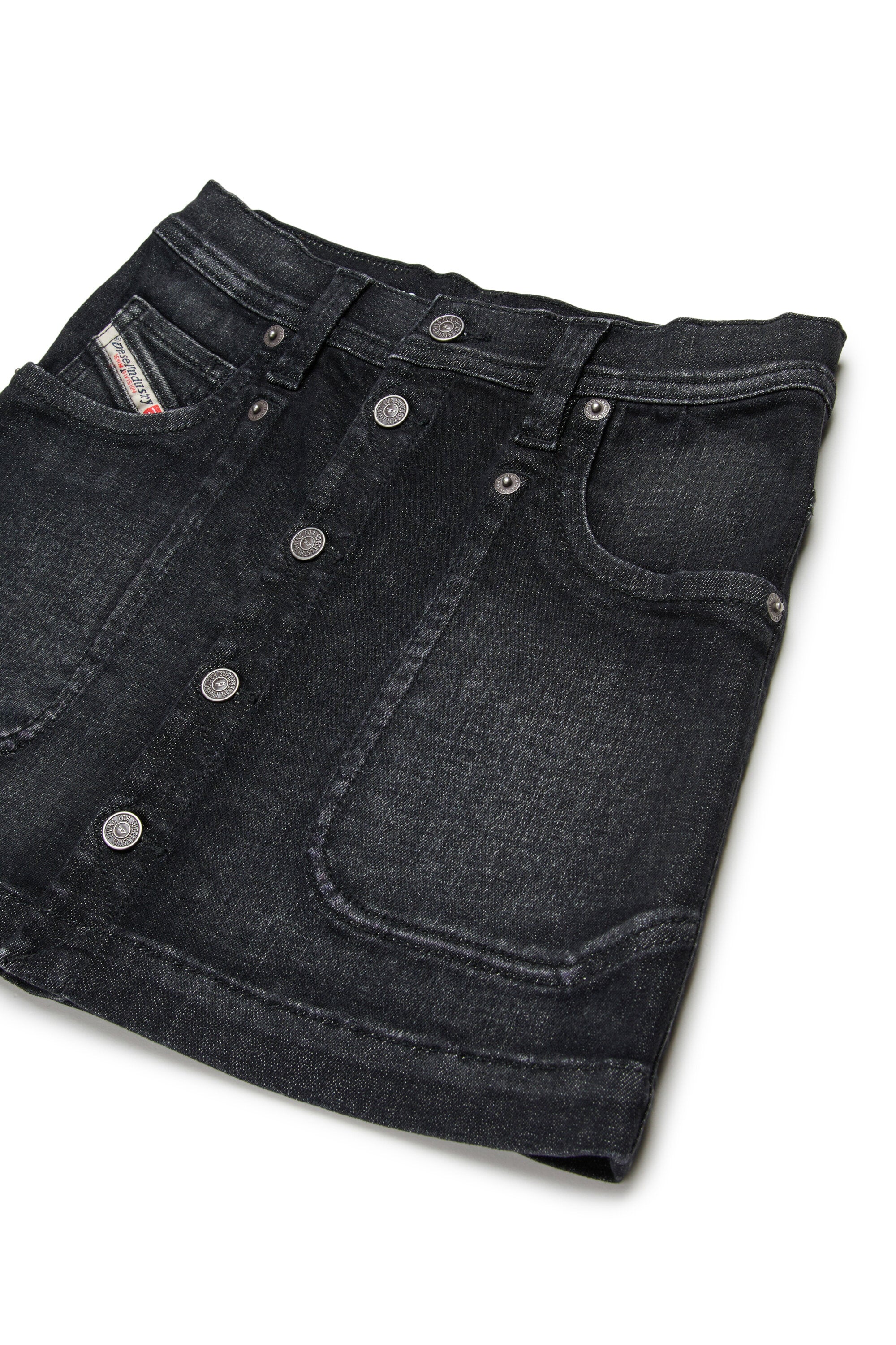 Denim mini skirt with buttons