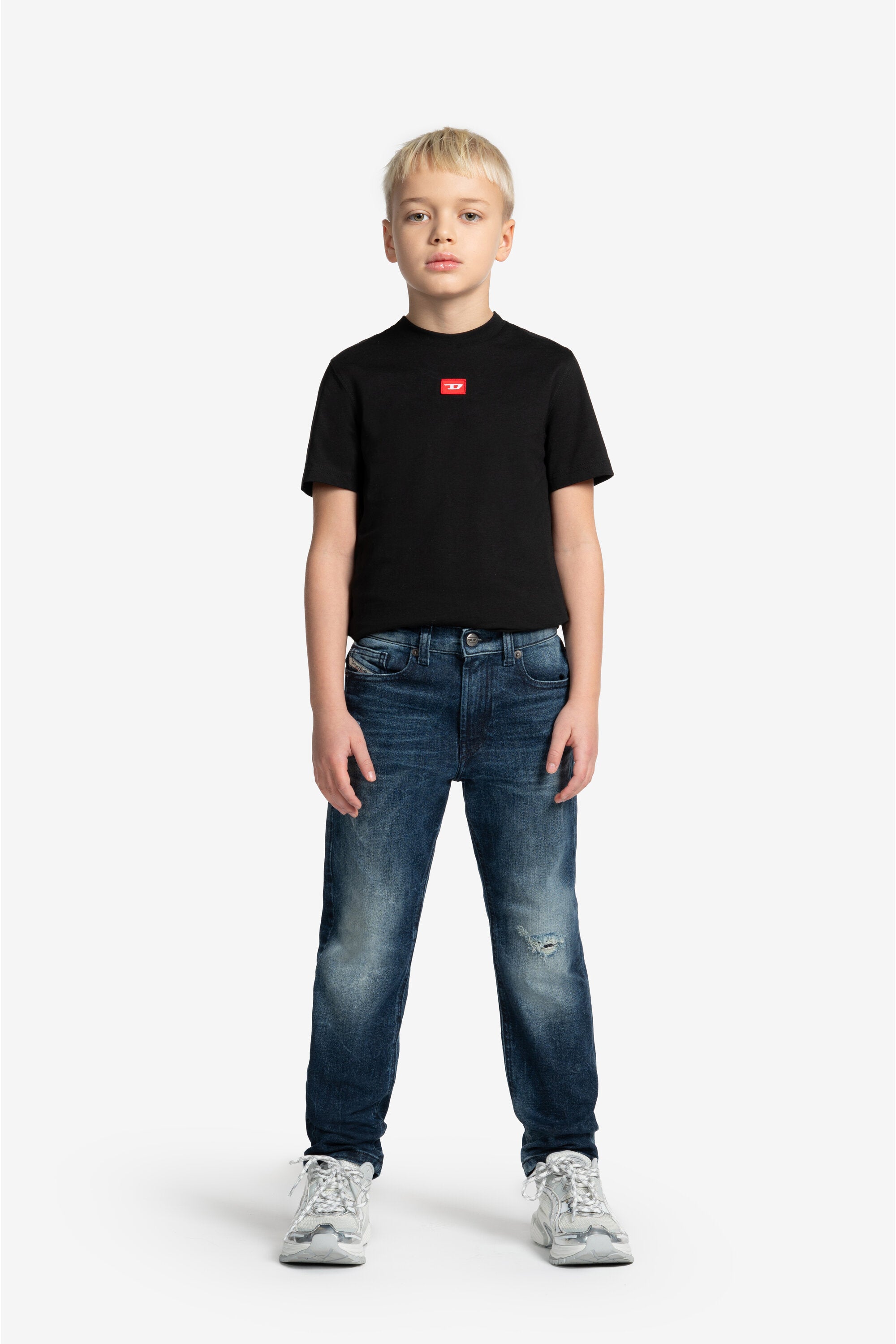 ブレイク入り濃紺レギュラージーンズ - 2010