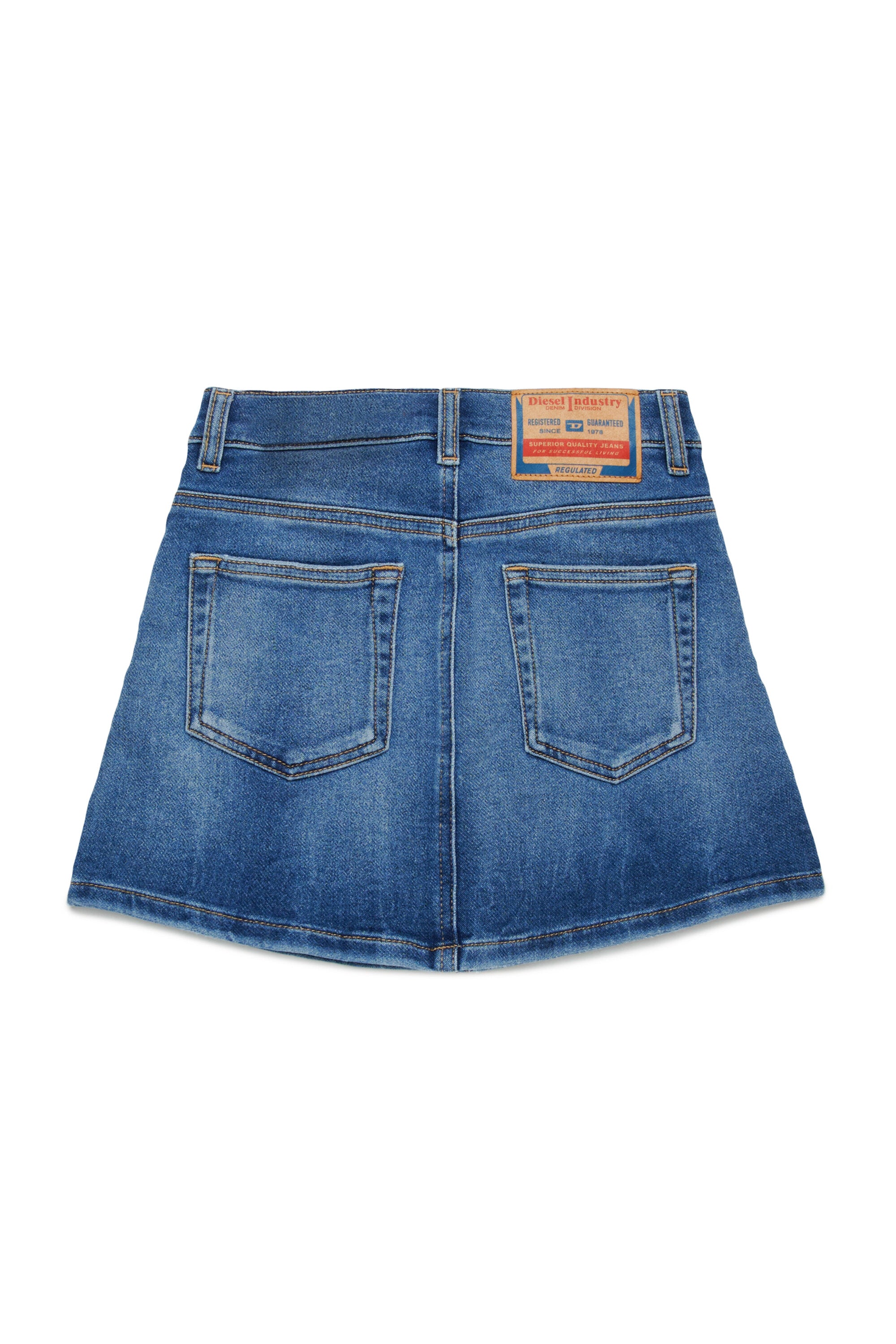 Medium blue JoggJeans® skirt with rips