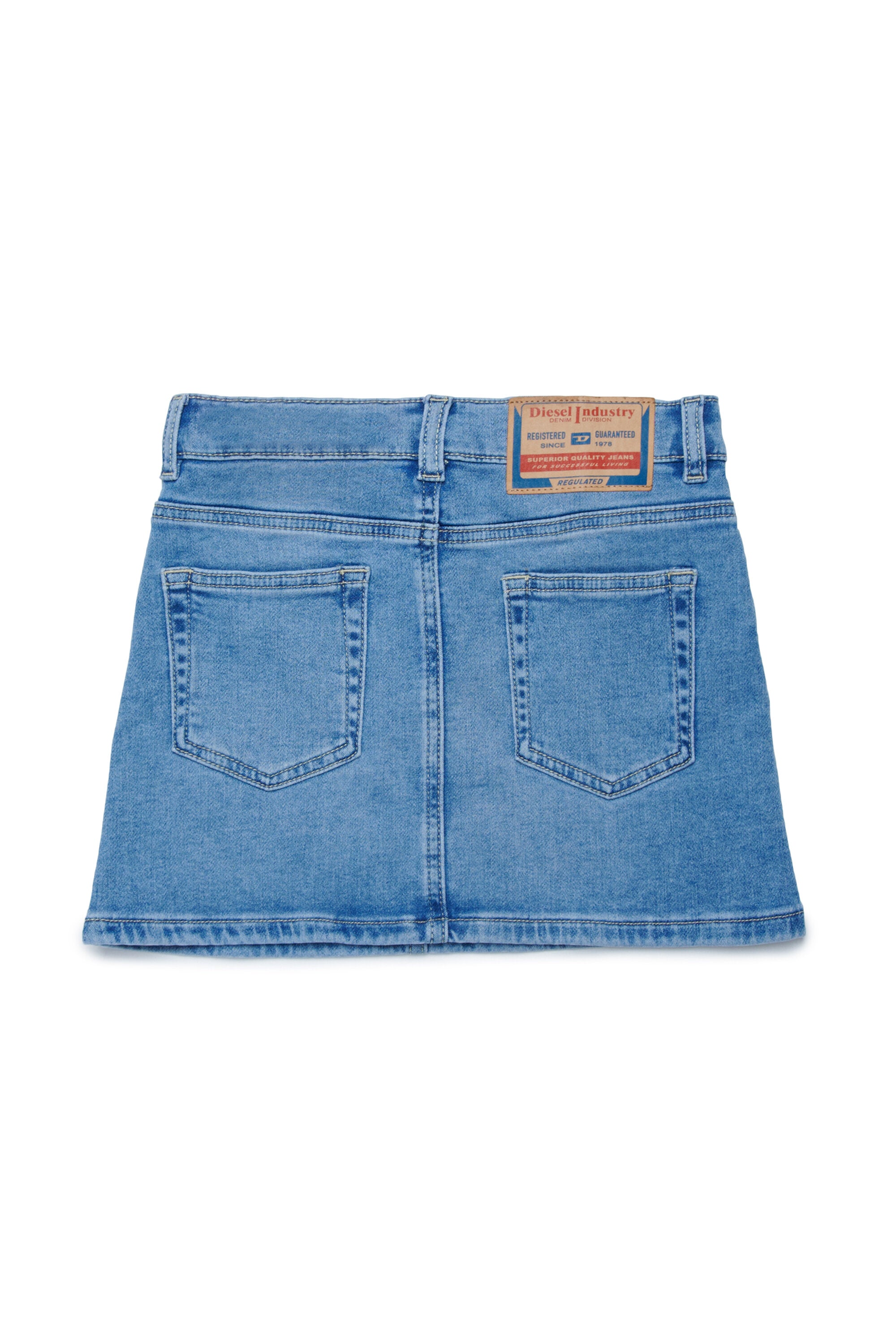 Five-pockets denim skirt