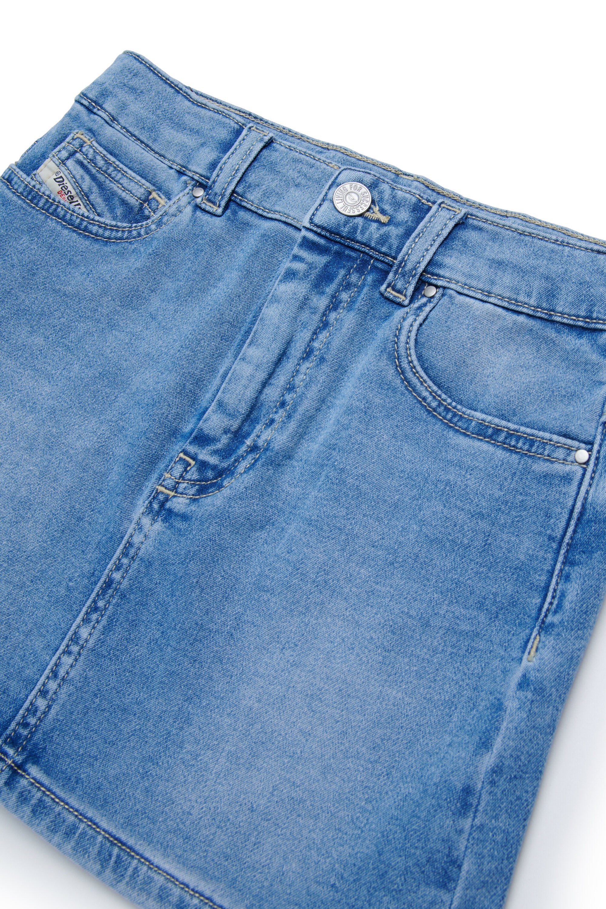 Five-pockets denim skirt