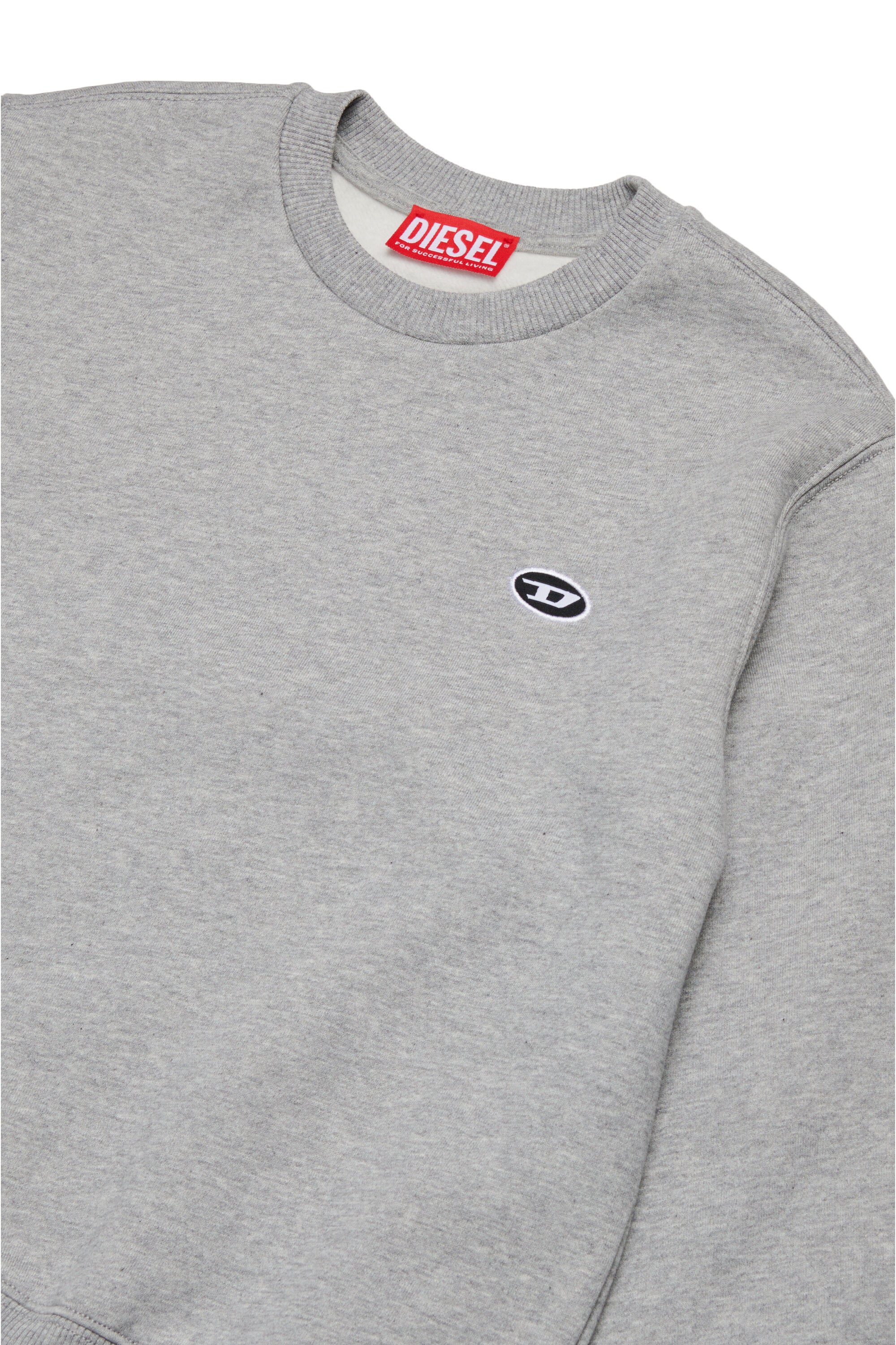 Crew-neck sweatshirt with embroidered oval D logo