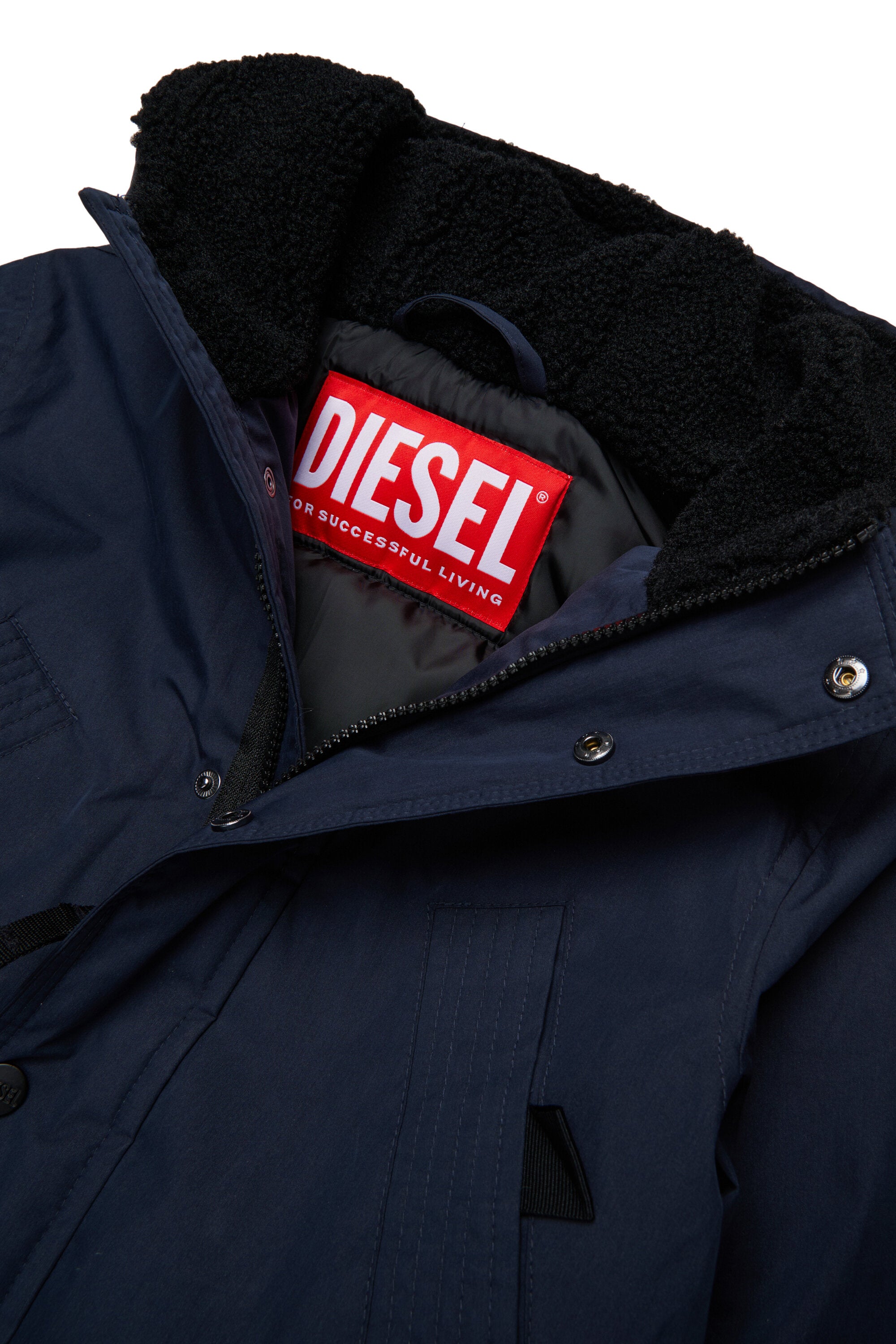 Long padded jacket with front pockets