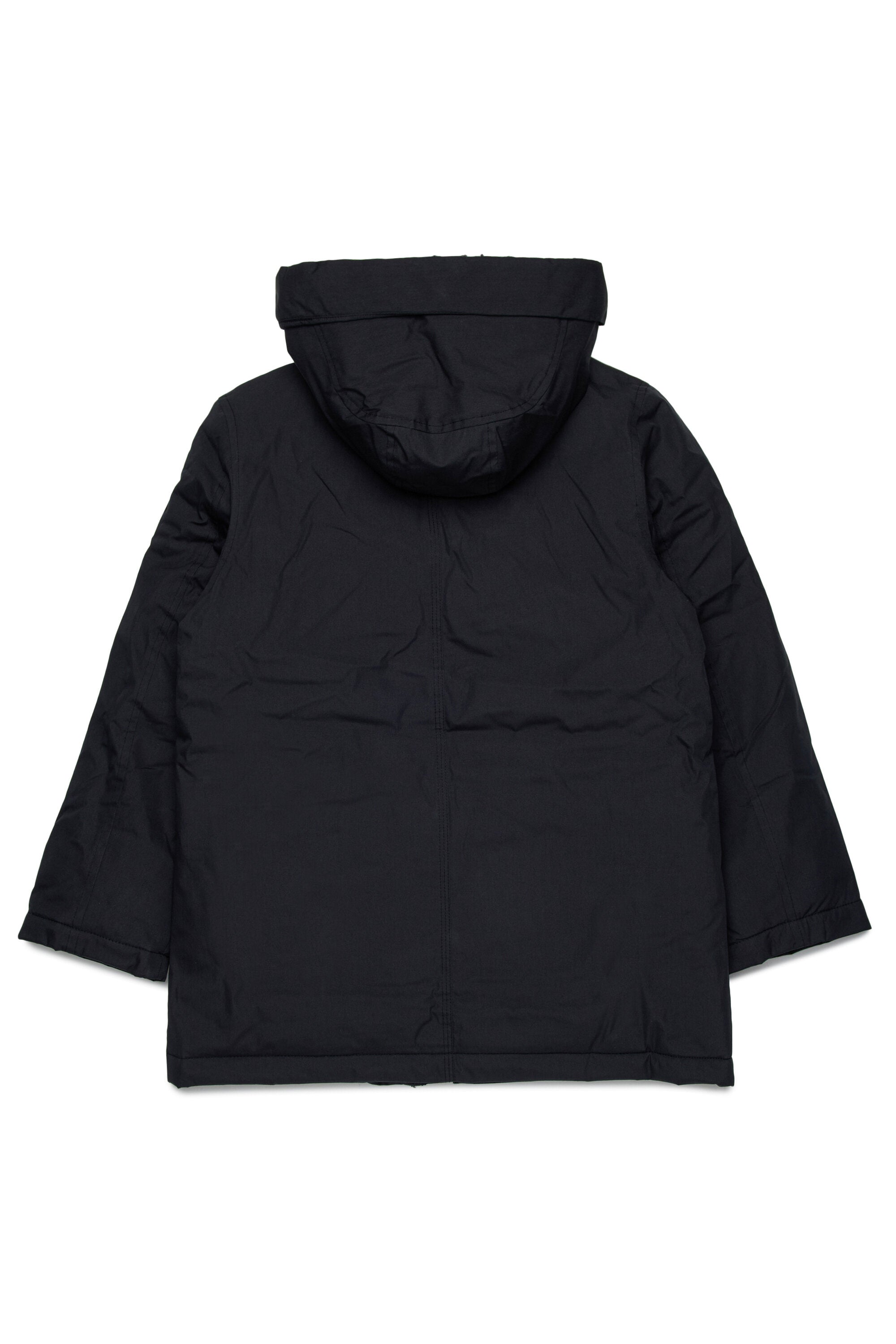 フロントポケット付きのロングパッド入りジャケット