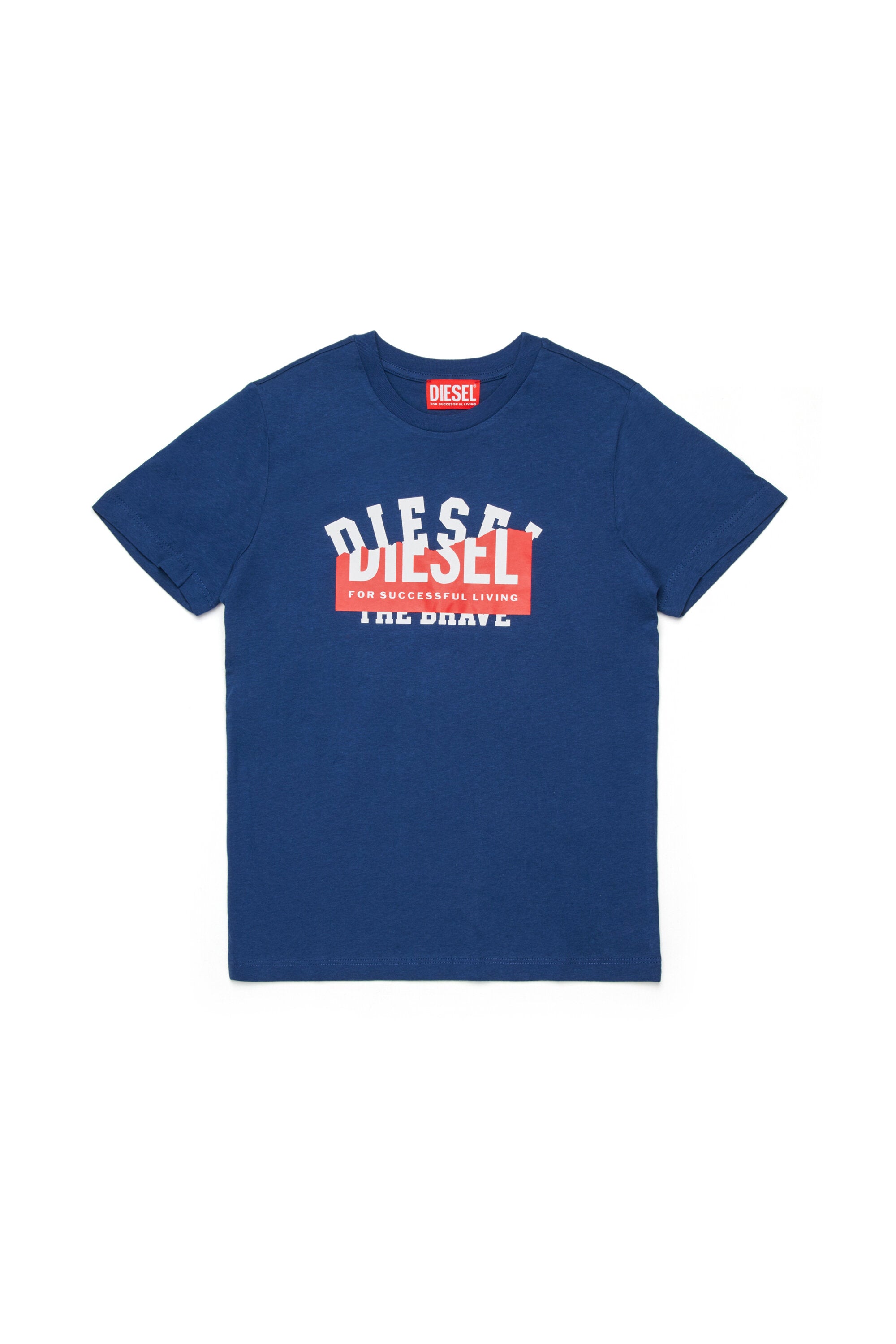 ロゴプリントが重なったTシャツ