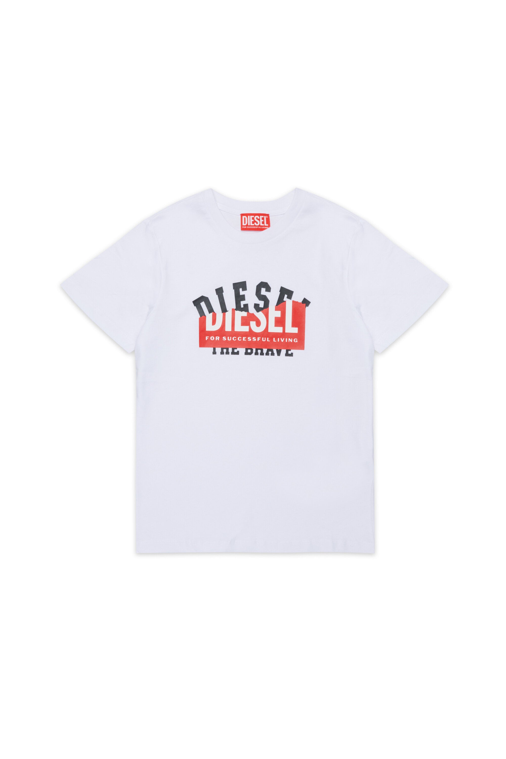 ロゴプリントが重なったTシャツ