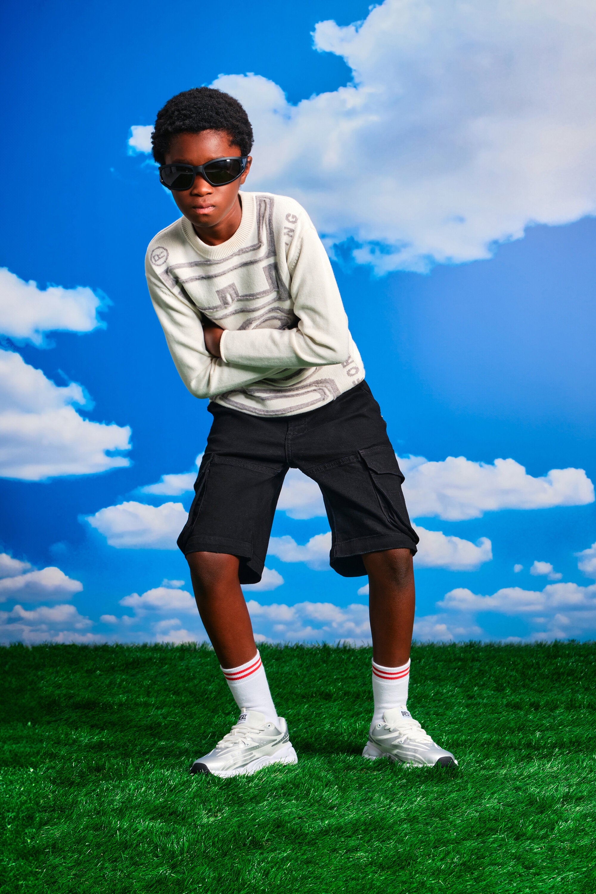 ブラックデニムショーツ