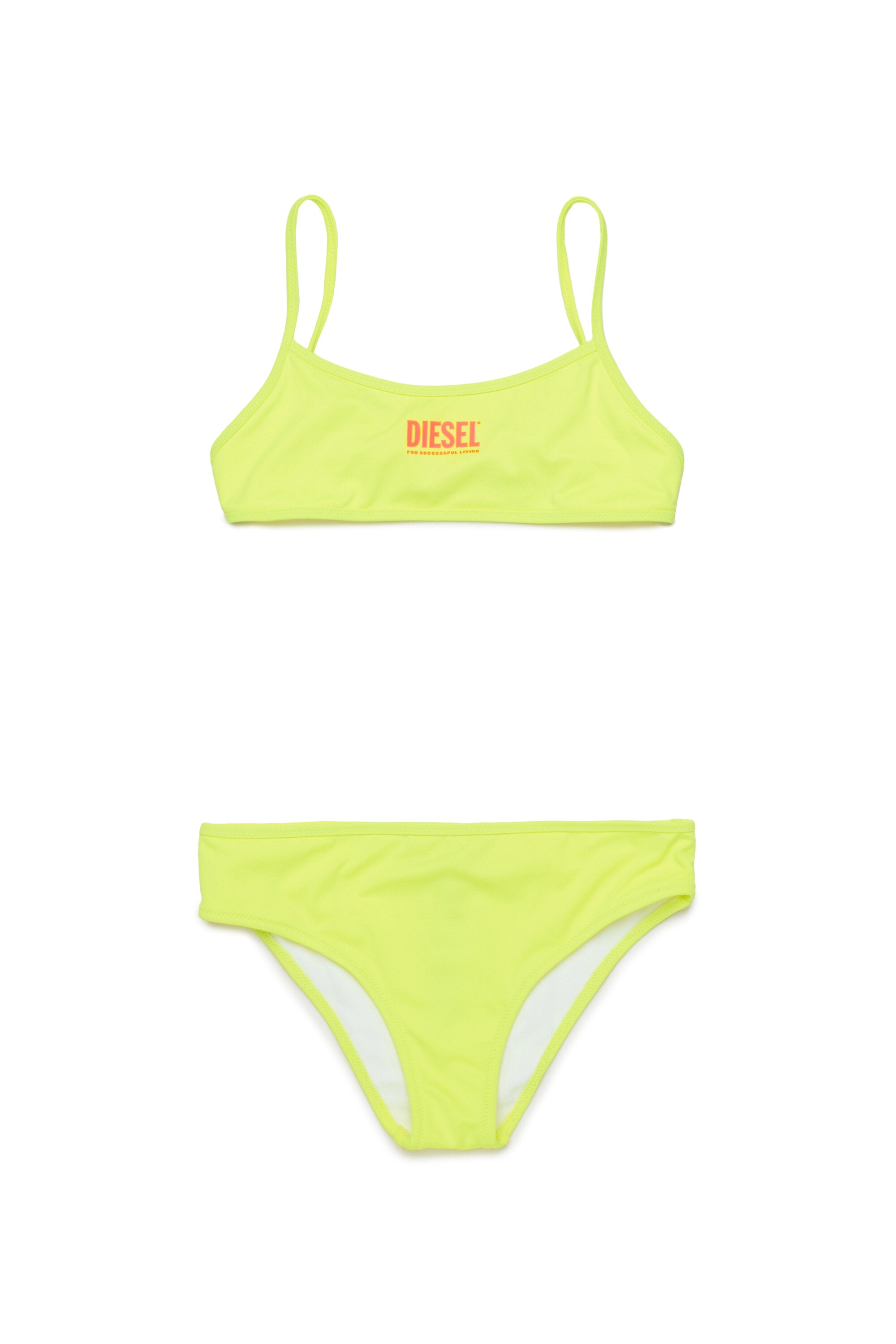 Fluo bikini swimsuit with institutional logo