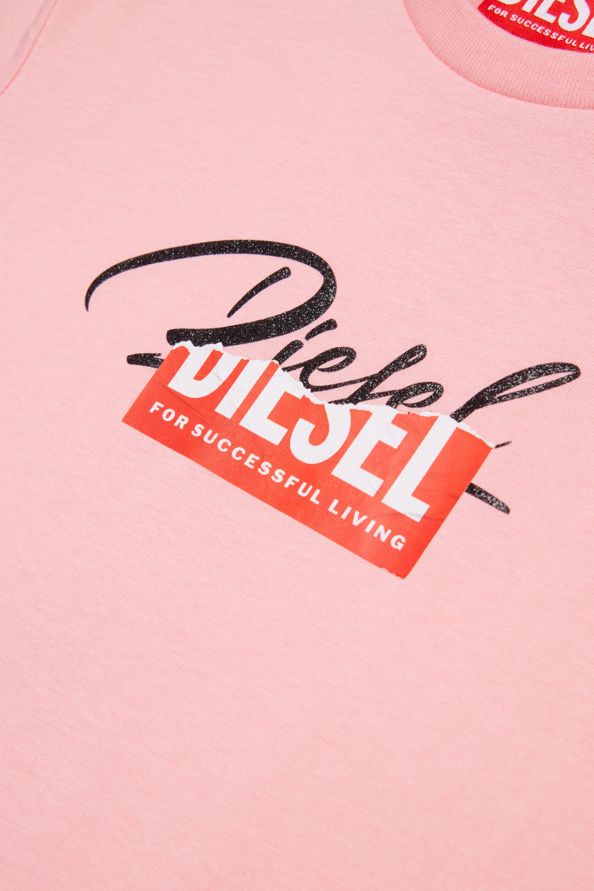 Jersey T-shirt with superimposed logo