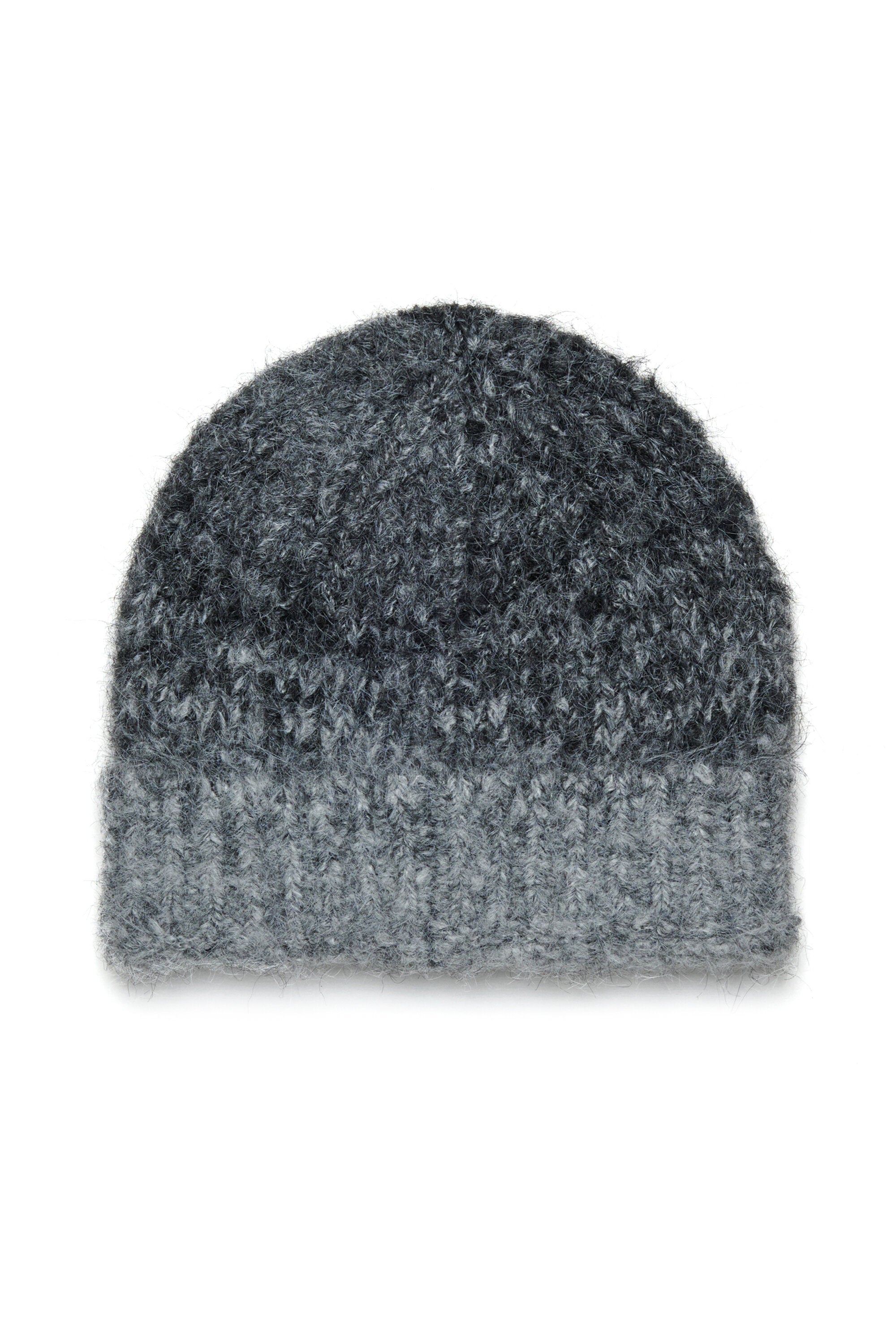 Wool and alpaca blend beanie with degradé effect