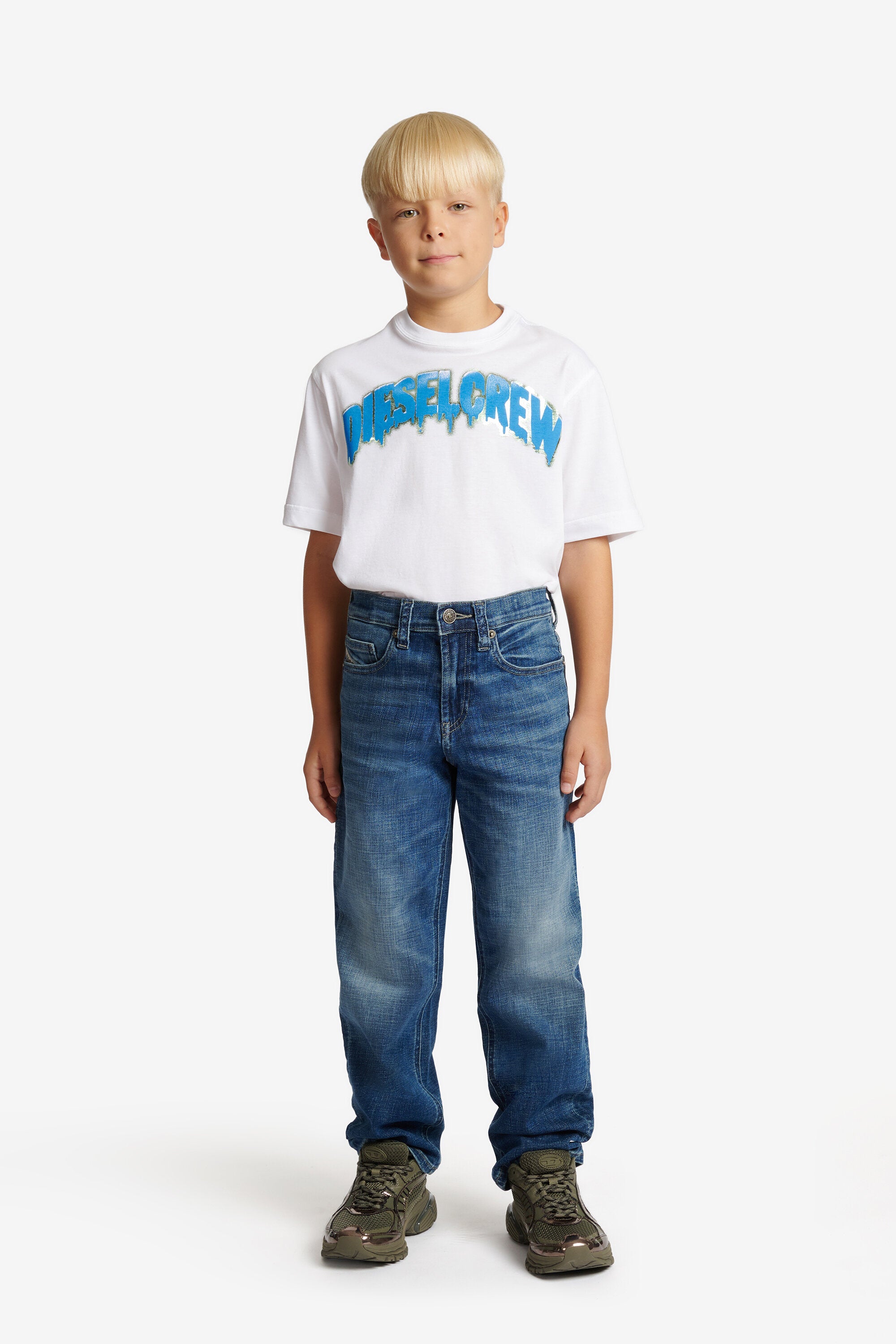 ミディアムブルーウォッシュ リラックスフィットジーンズ - D-Maki