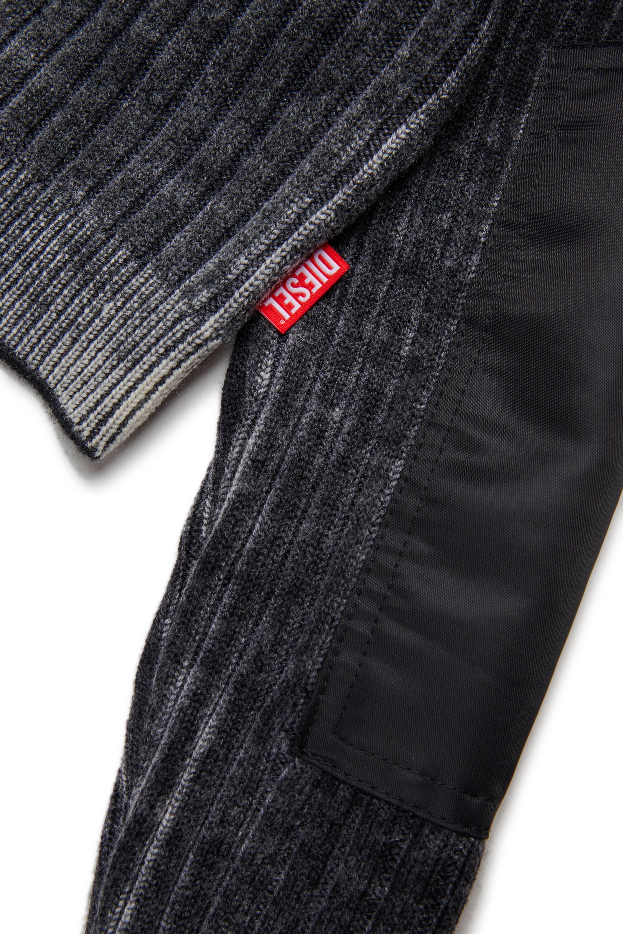 リブ編みメリノウール製カーディガン(インサート付き